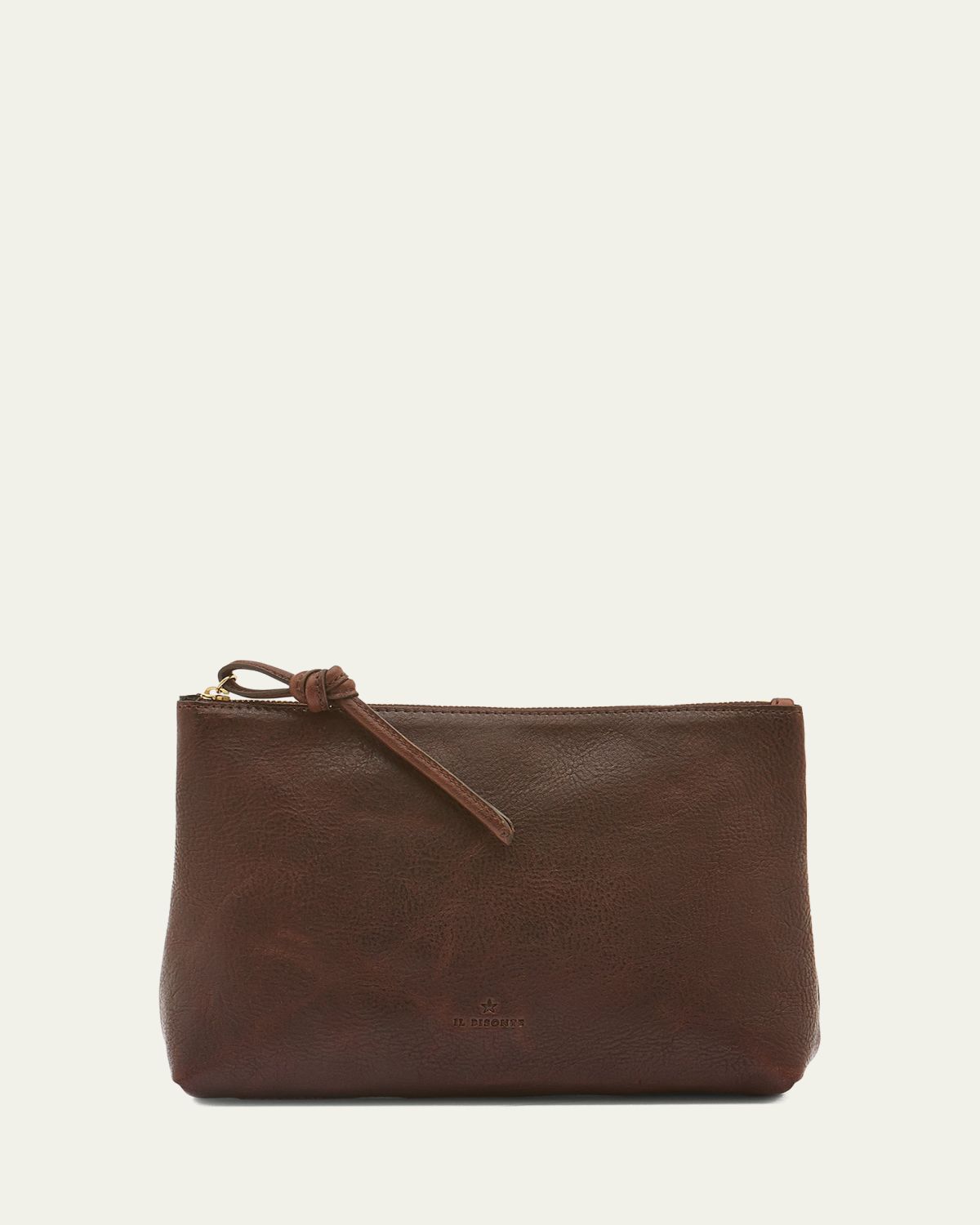 Il Bisonte Snodo Zip Leather Clutch Bag