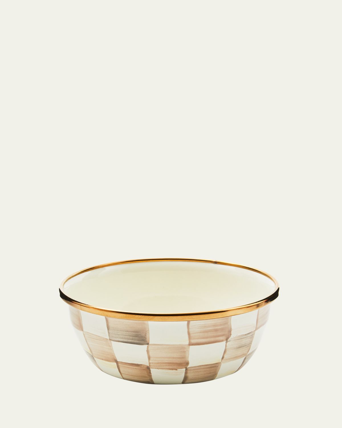 MacKenzie-Childs Mocha Check Pinch Bowl