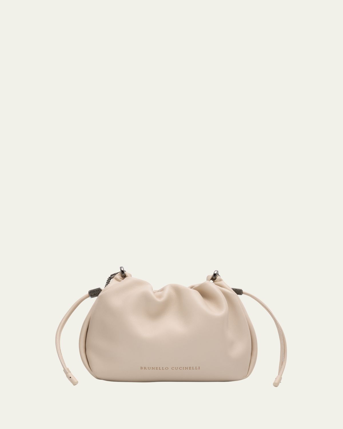 Brunello Cucinelli Small Drawstring Lambskin Crossbody Bag