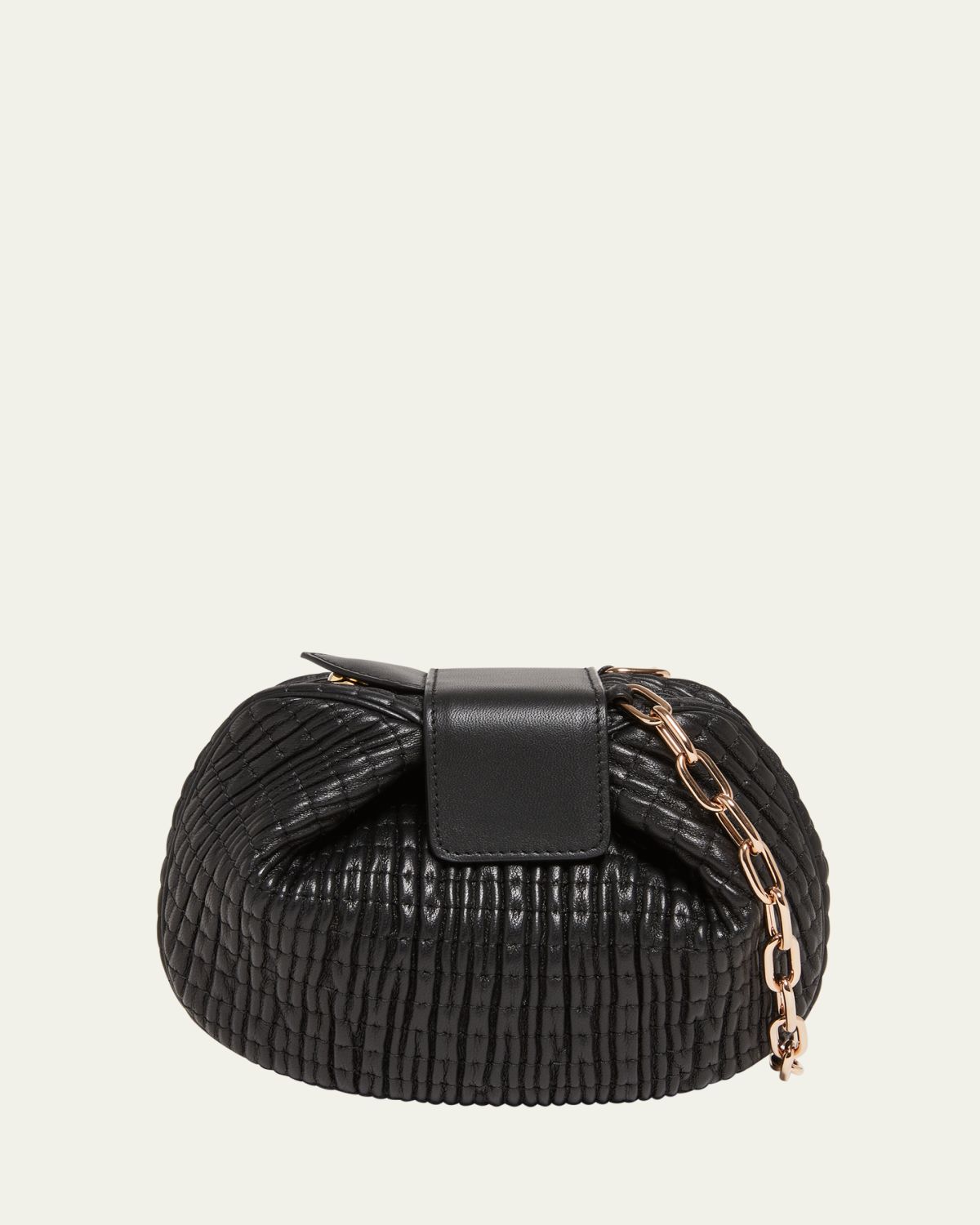 Gabriela Hearst Demi Ruched Leather Clutch Bag