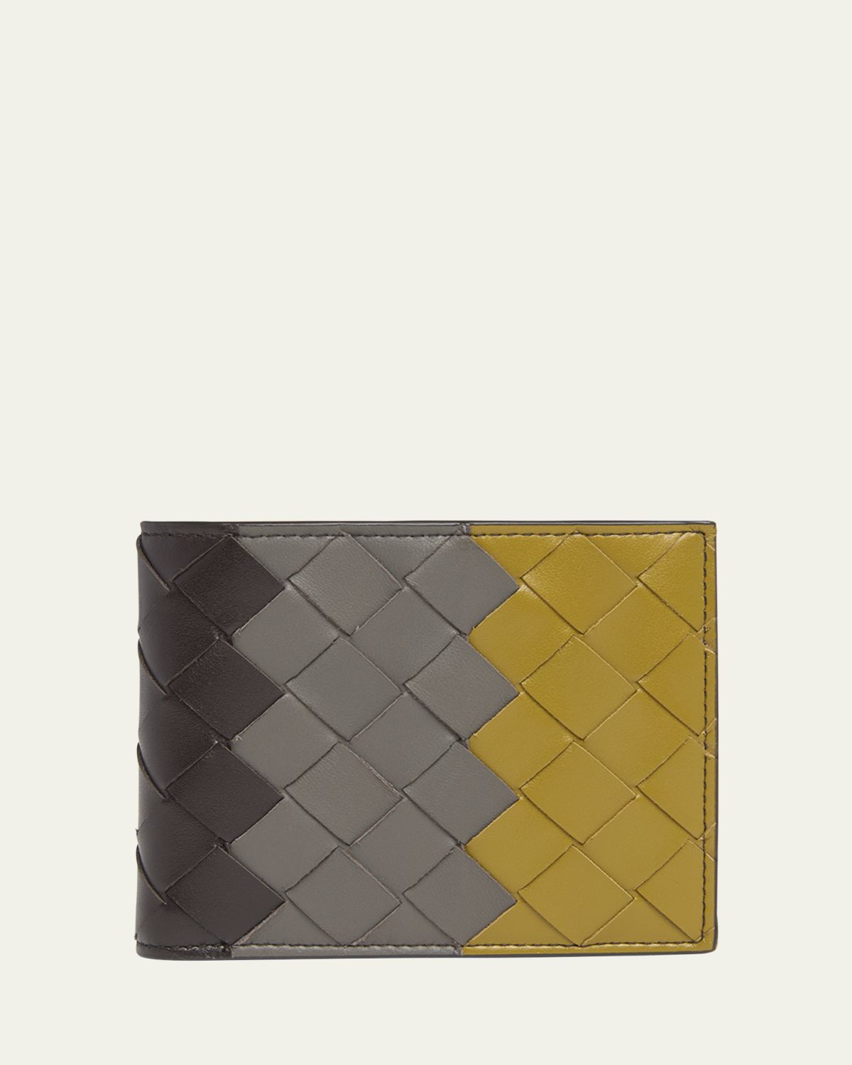 Bottega Veneta Men's Tricolor Intrecciato Leather Bifold Wallet