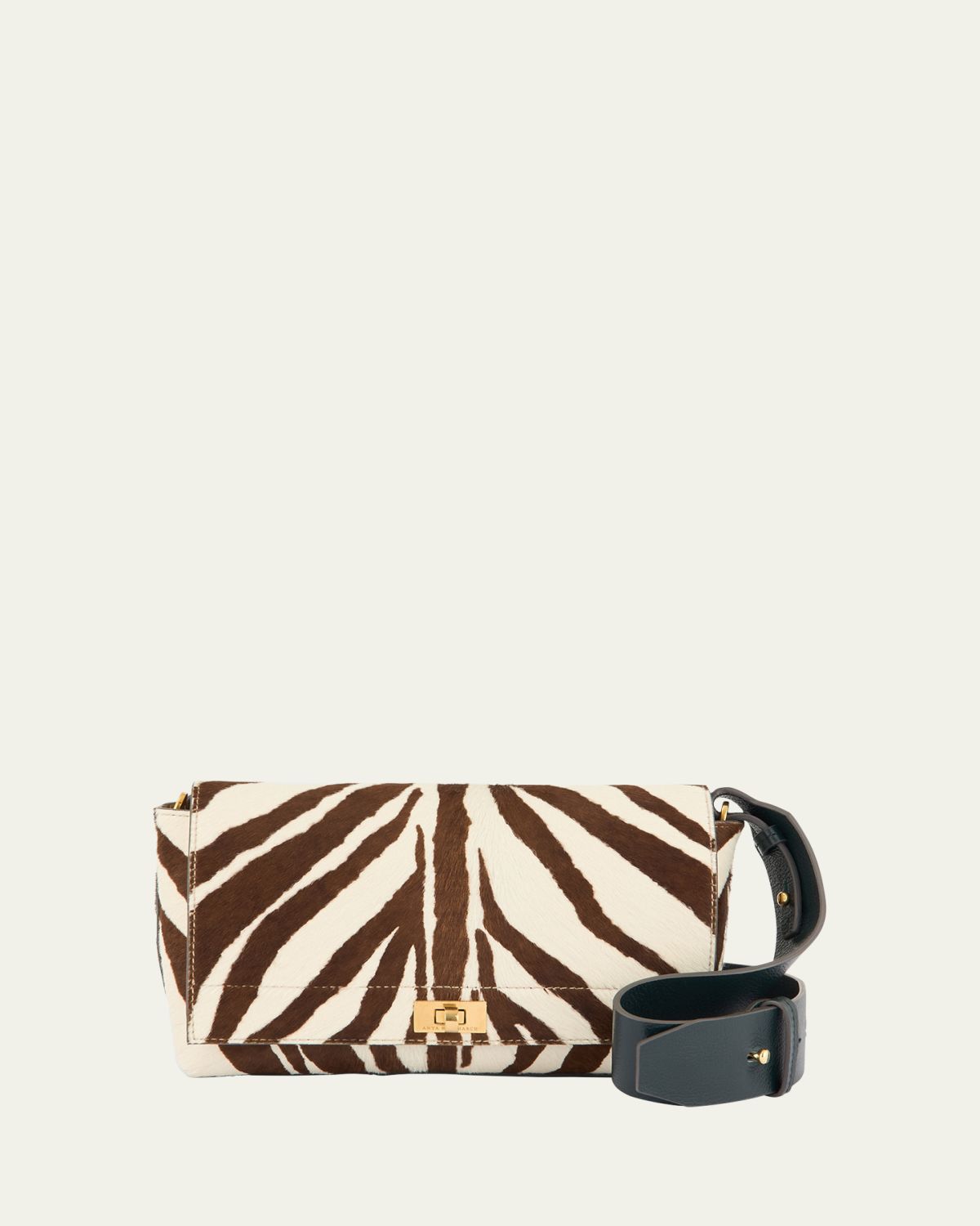 Anya Hindmarch Mortimer Zebra-Print Calf Hair Crossbody Bag