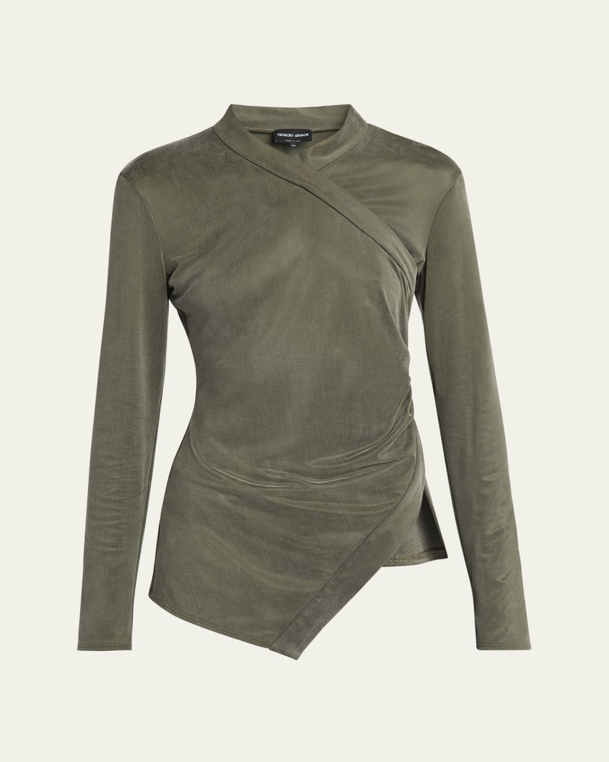 Giorgio Armani Asymmetric Jersey Long-Sleeve Top | Thumbnail 6