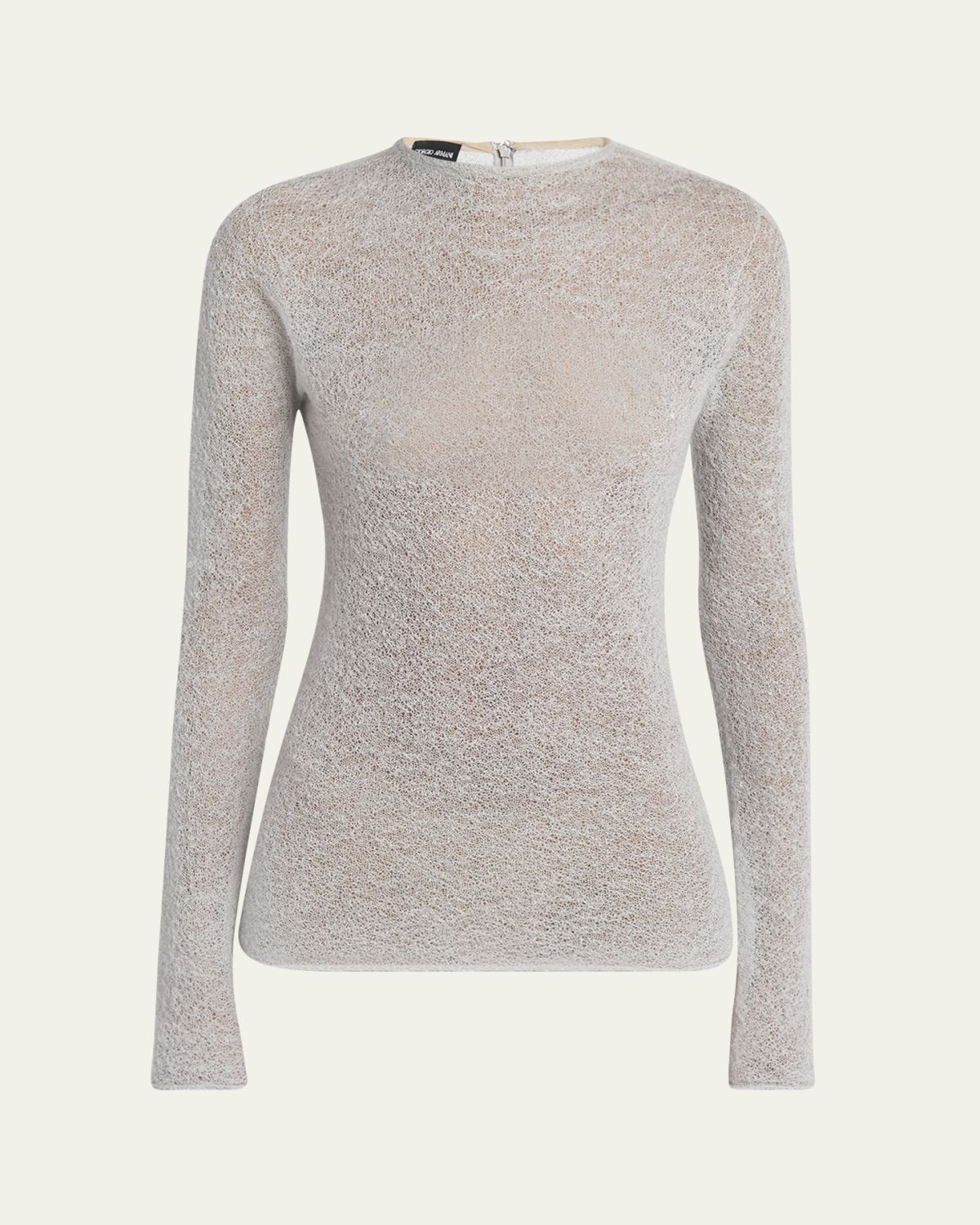 Giorgio Armani Textured Cashmere-Blend Knit Top
