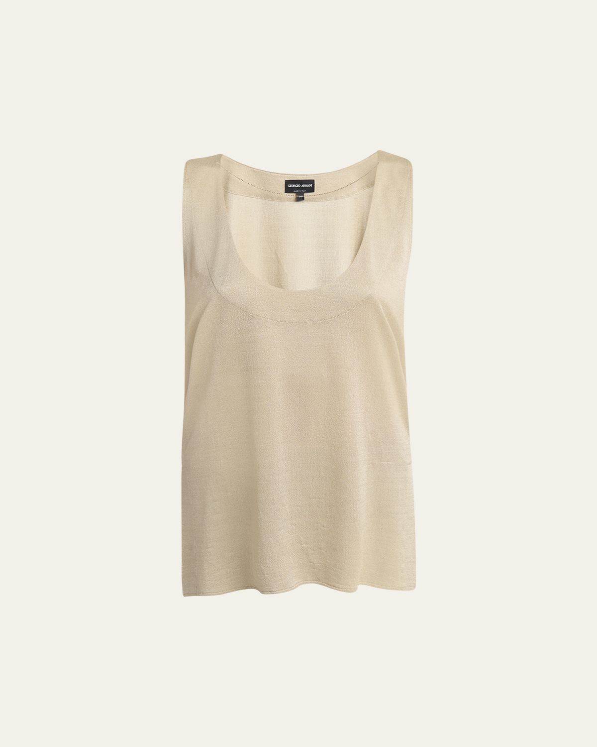 Giorgio Armani Chain-Necklace Scoop-Neck Shiny Viscose Jersey Tank Top | Thumbnail 6 Giorgio Armani Chain-Necklace Scoop-Neck Shiny Viscose Jersey Tank Top | Thumbnail 6