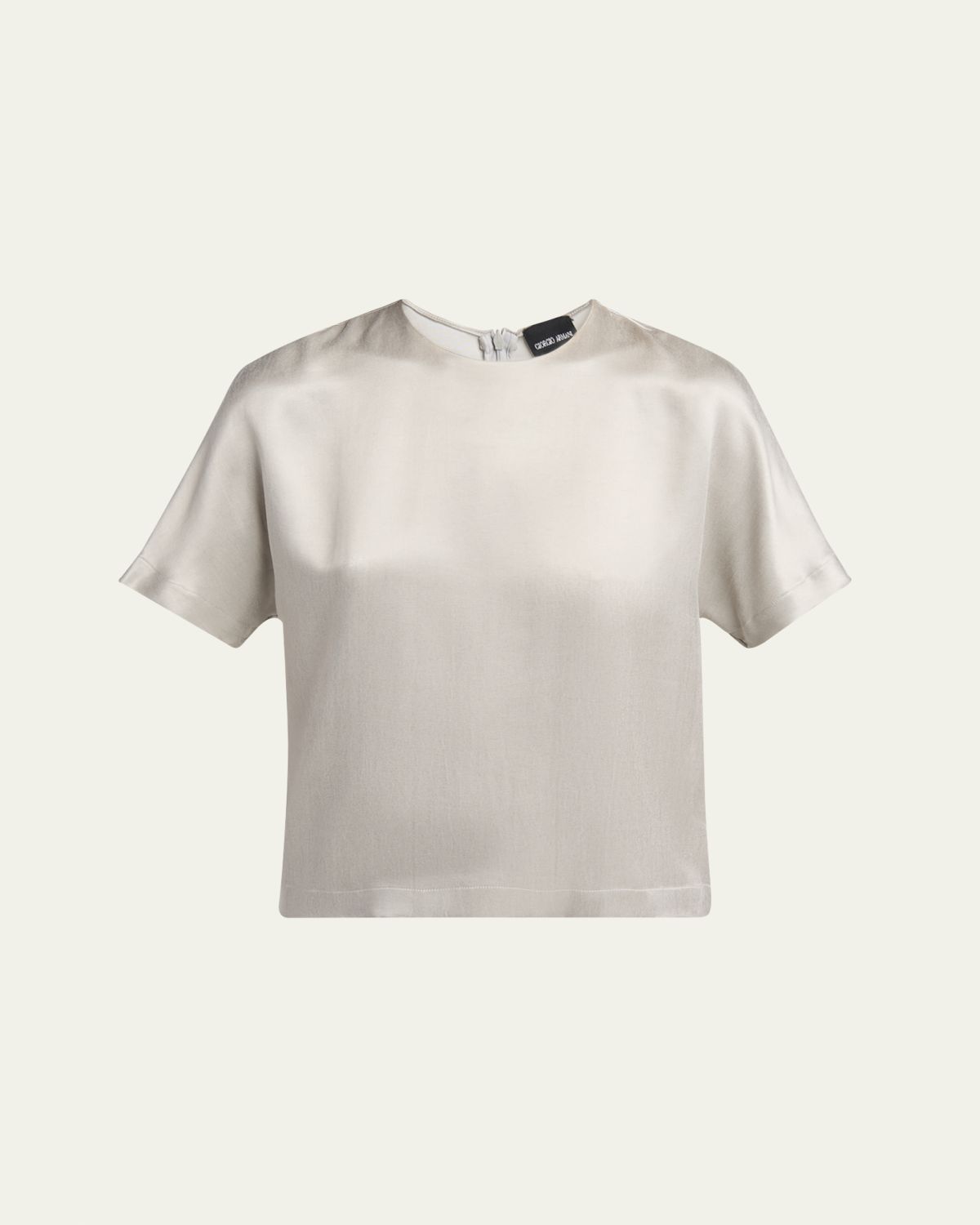 Giorgio Armani Cupro Short-Sleeve Blouse | Thumbnail 6