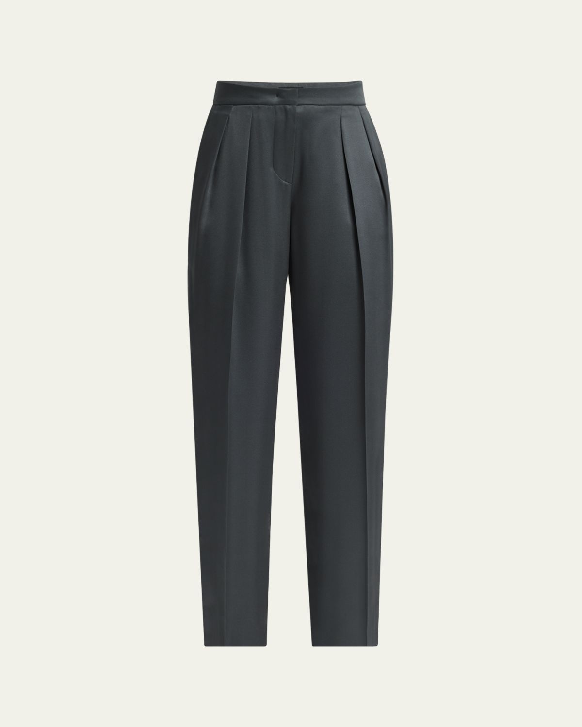 Giorgio Armani Silk Satin Pleated Straight-Leg Trousers | Thumbnail 6 Giorgio Armani Silk Satin Pleated Straight-Leg Trousers | Thumbnail 6