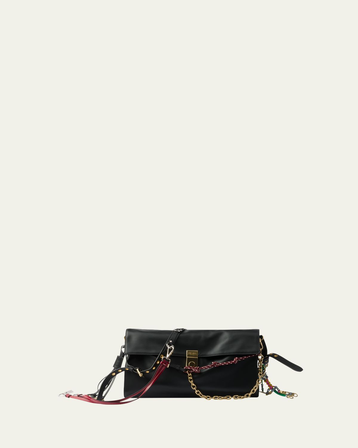 Prada Large Soft Sound Leather Shoulder Bag