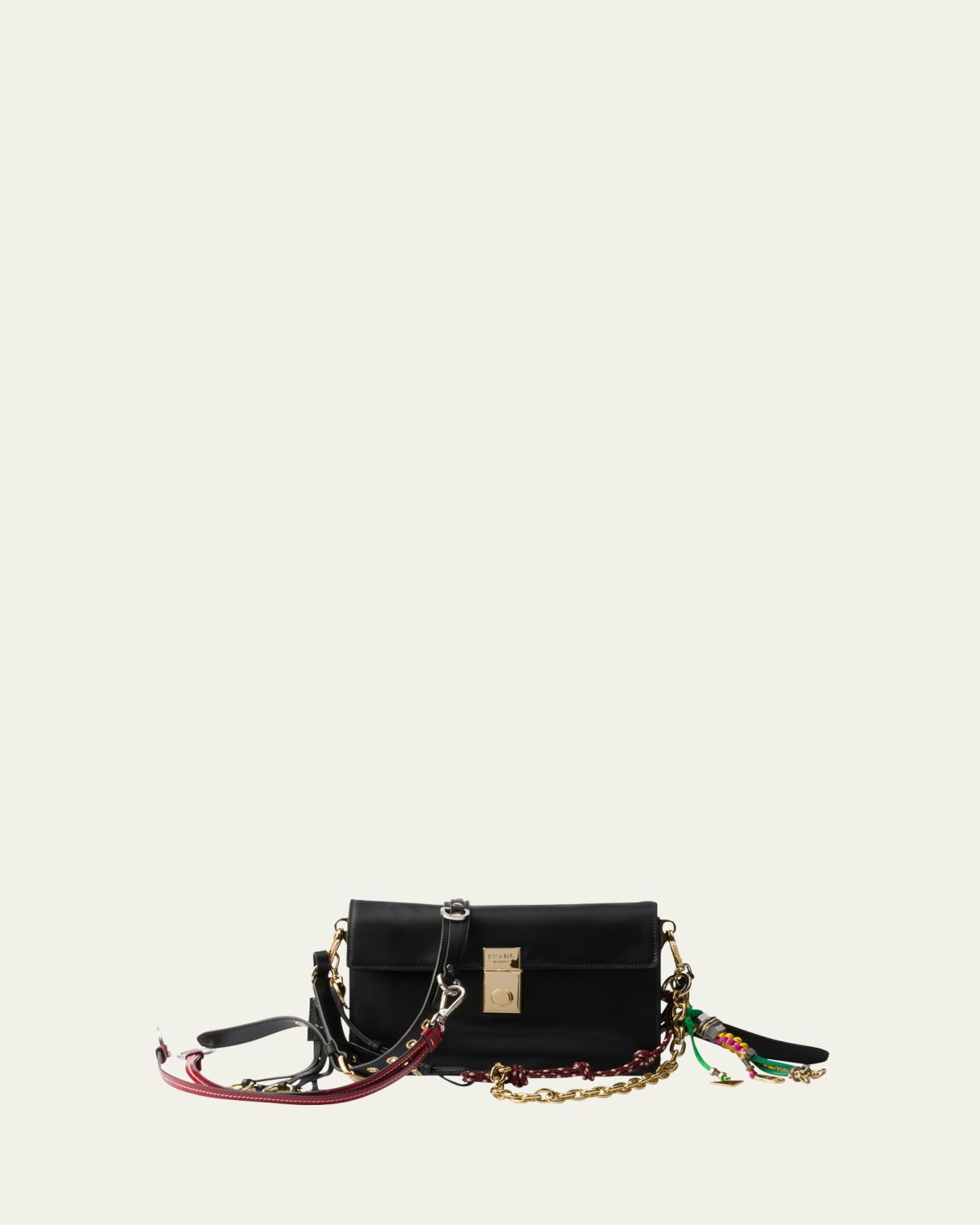 Prada Small Soft Sound Leather Shoulder Bag