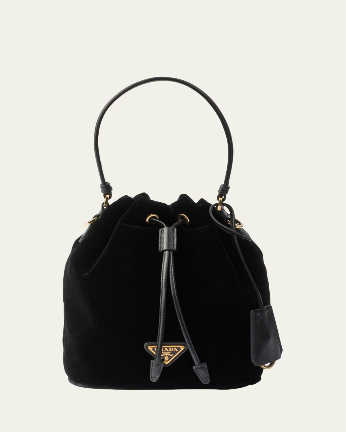 Prada Drawstring Velvet Bucket Bag
