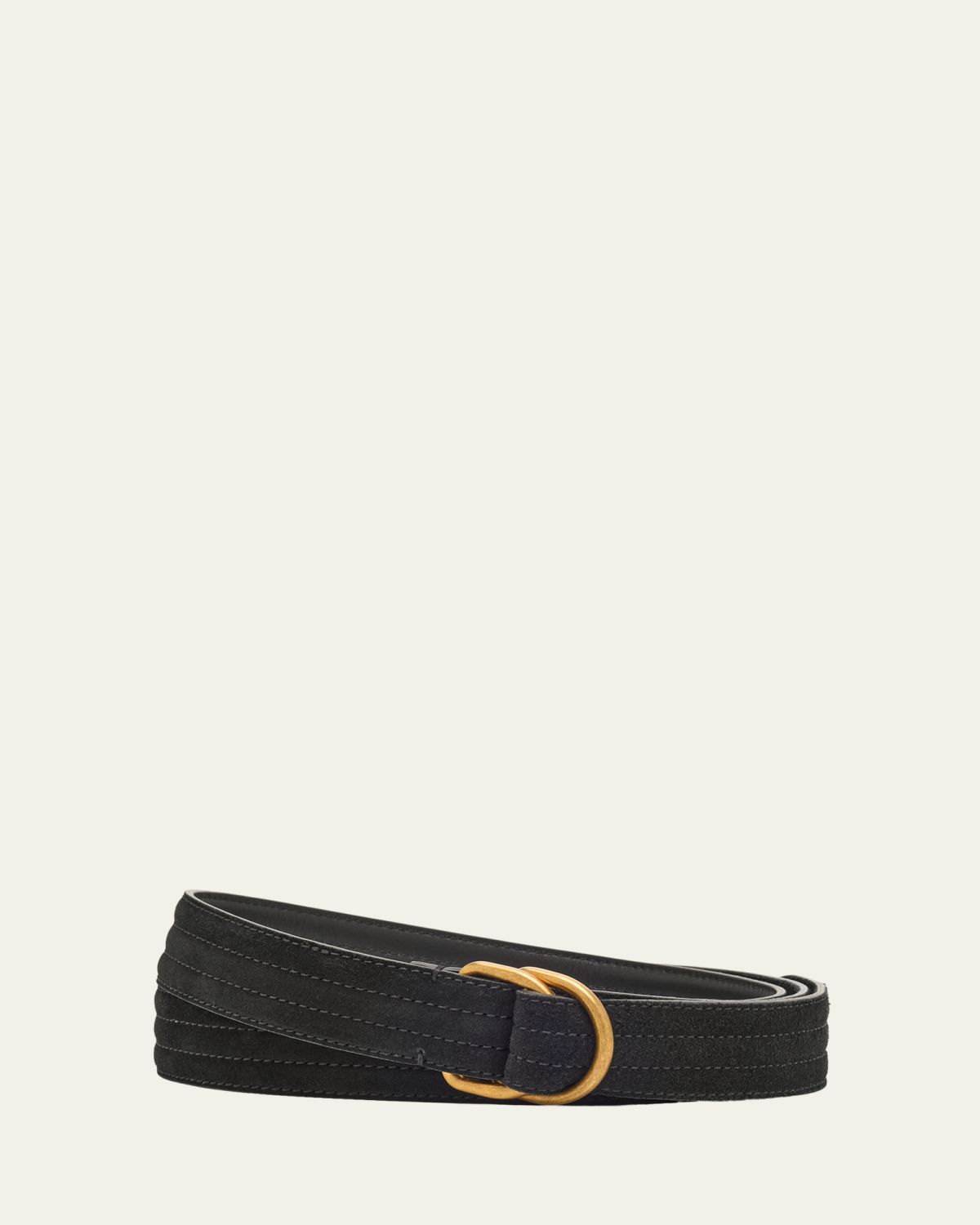 Giorgio Armani Men's Split Leather D-Ring Belt