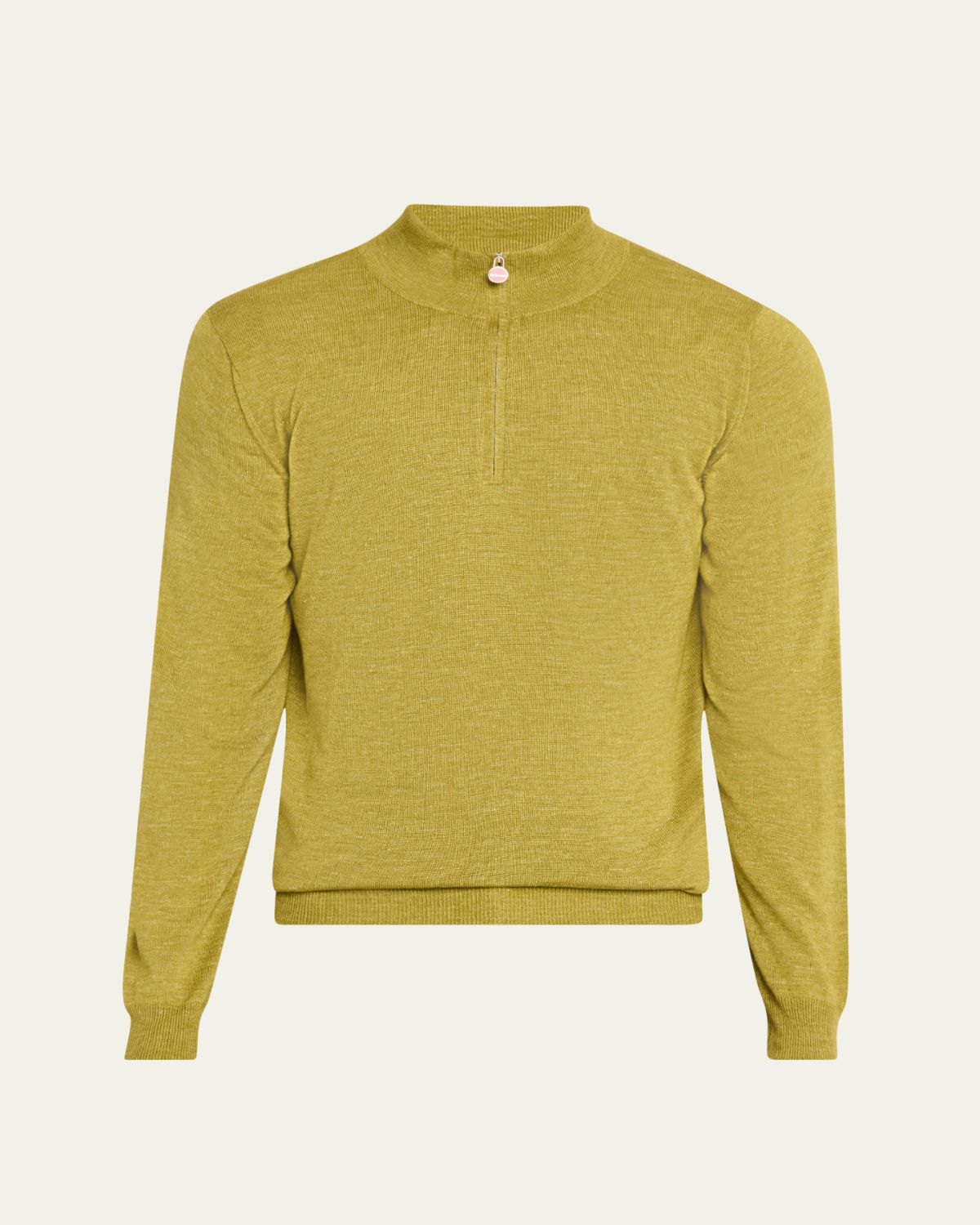 Kiton Men's Cashmere and Linen Half-Zip Sweater