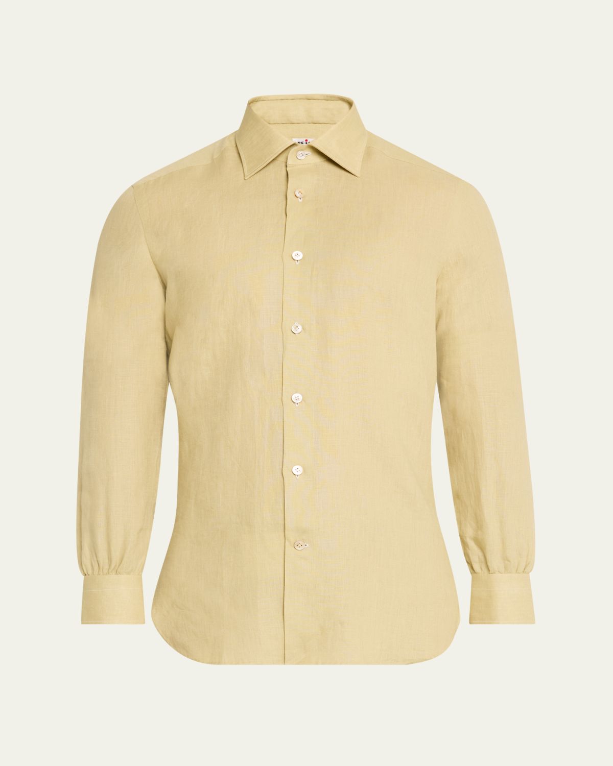 Kiton Men's Linen Sport Shirt