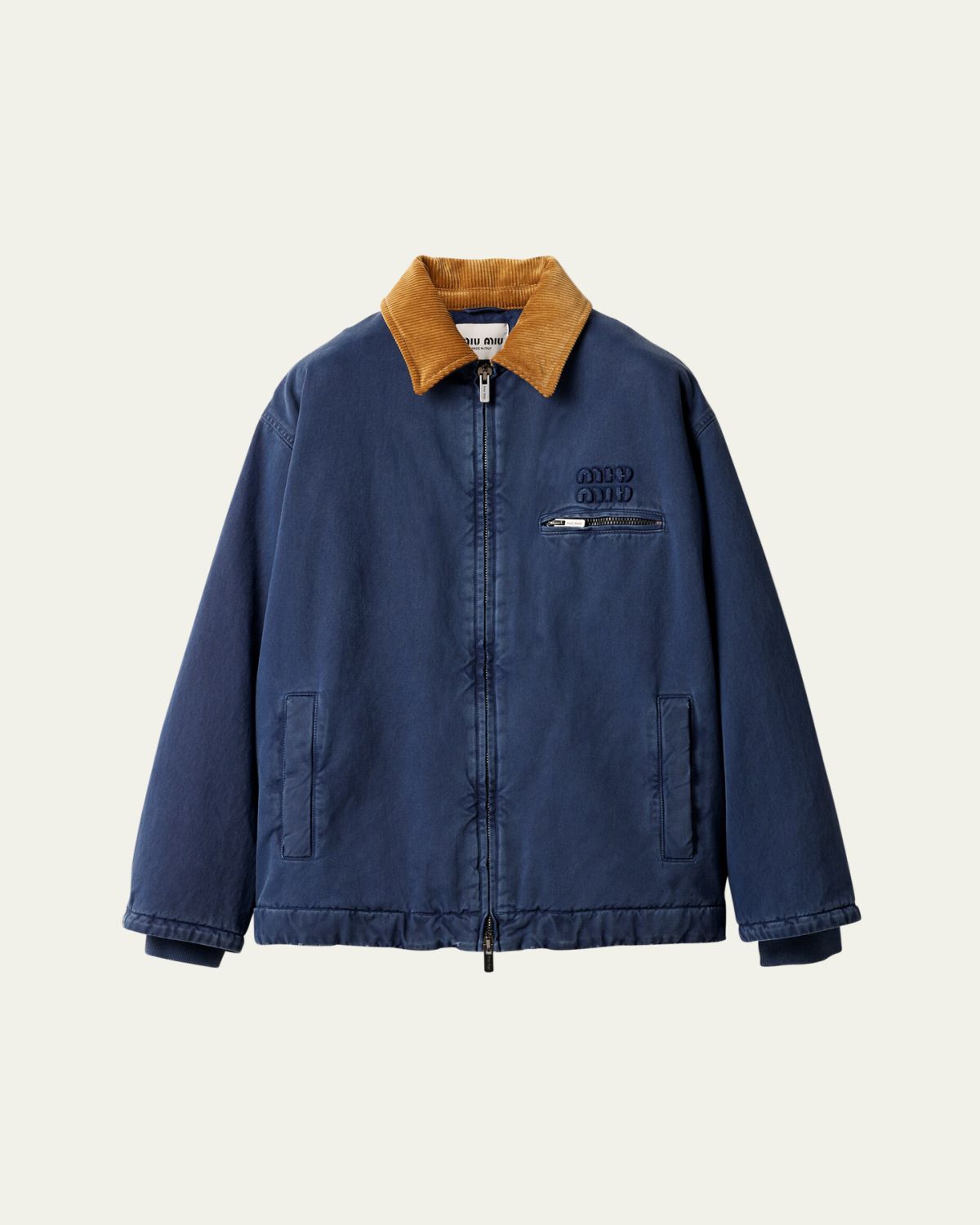 Miu Miu Cotton Trucker Jacket with Corduroy Collar