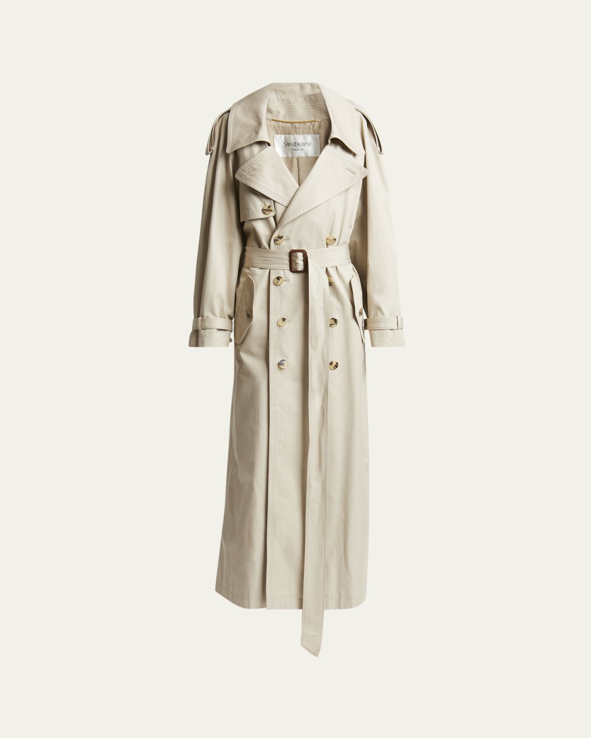 Saint Laurent Belted Long Trench Coat