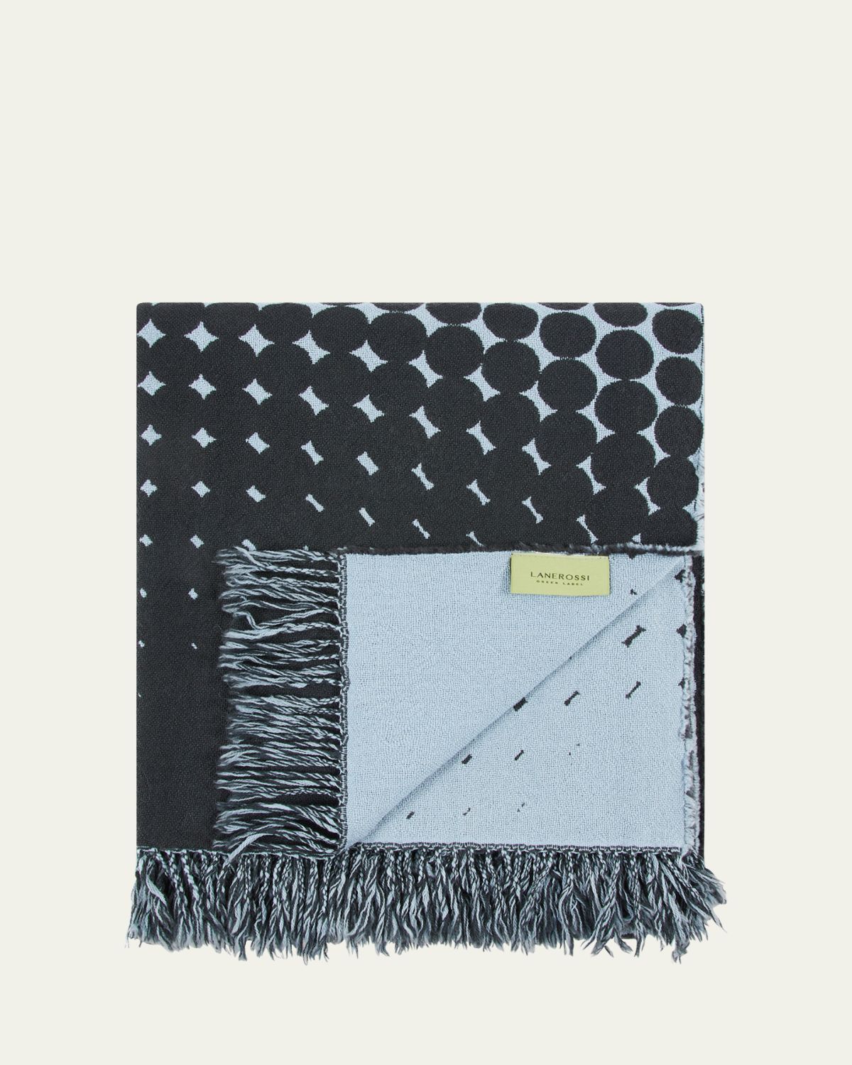 LANEROSSI Tiglio Reversible Wool Throw, 51" x 70"