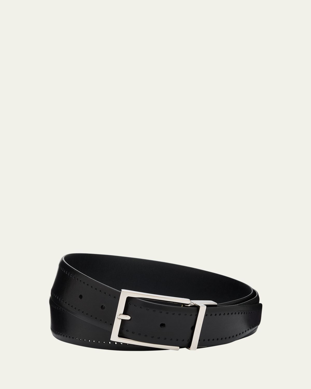 Brioni Men's Reversible Burnished Leather Belt | Thumbnail 3