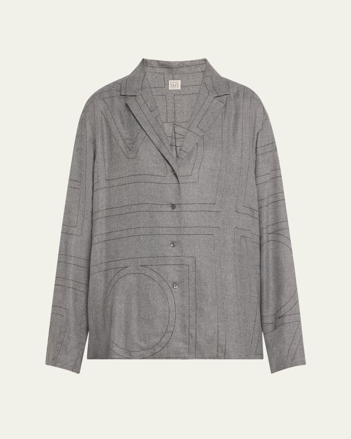 Toteme Monogram Flannel Pajama Top