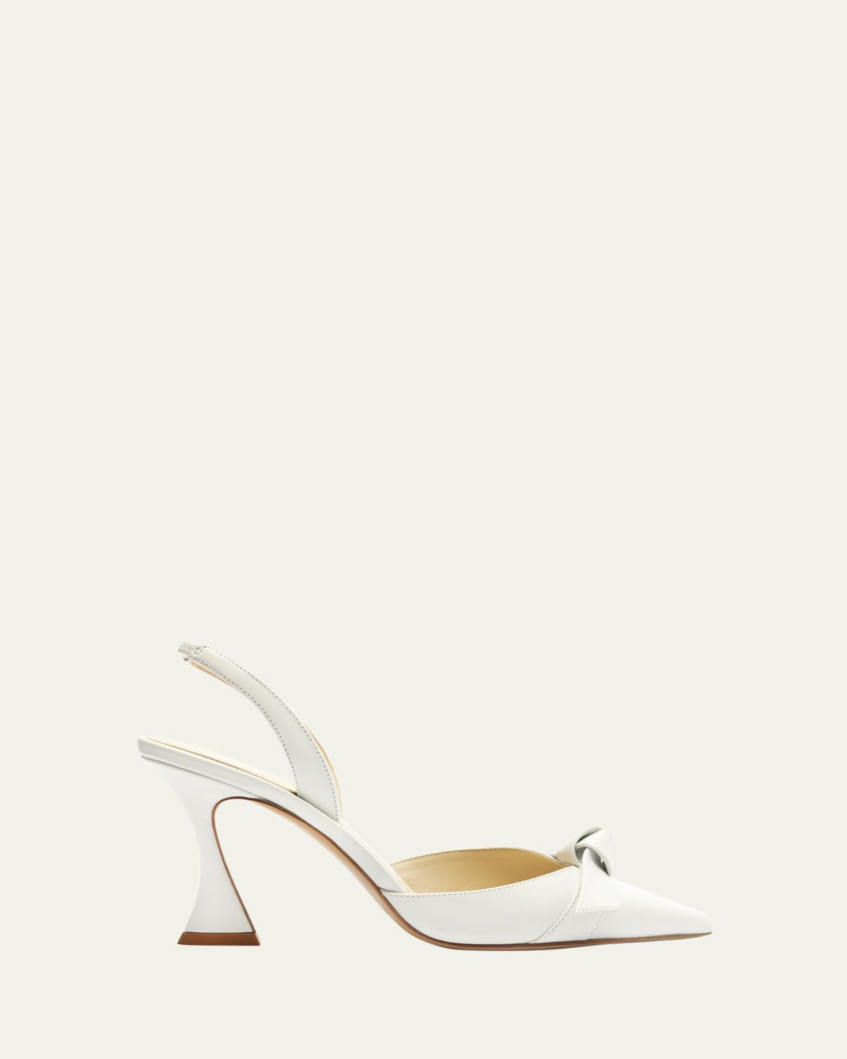 Alexandre Birman Clarita Bell Leather Bow Slingback Pumps