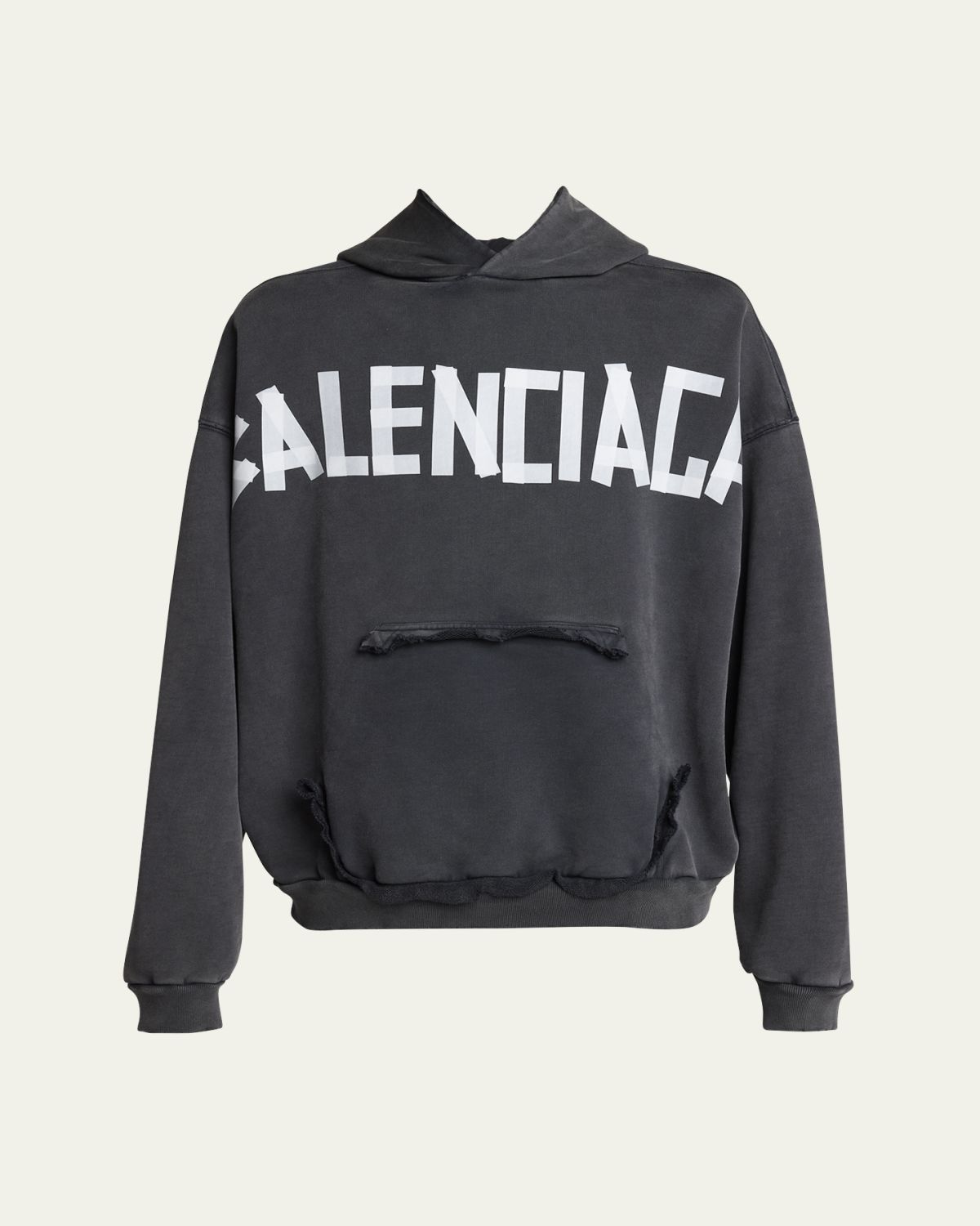Balenciaga Men 's Ripped Pocket Hoodie