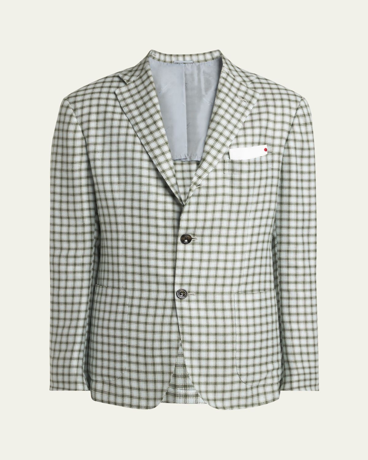 Kiton Men's Cashmere-Blend Check Sport Coat