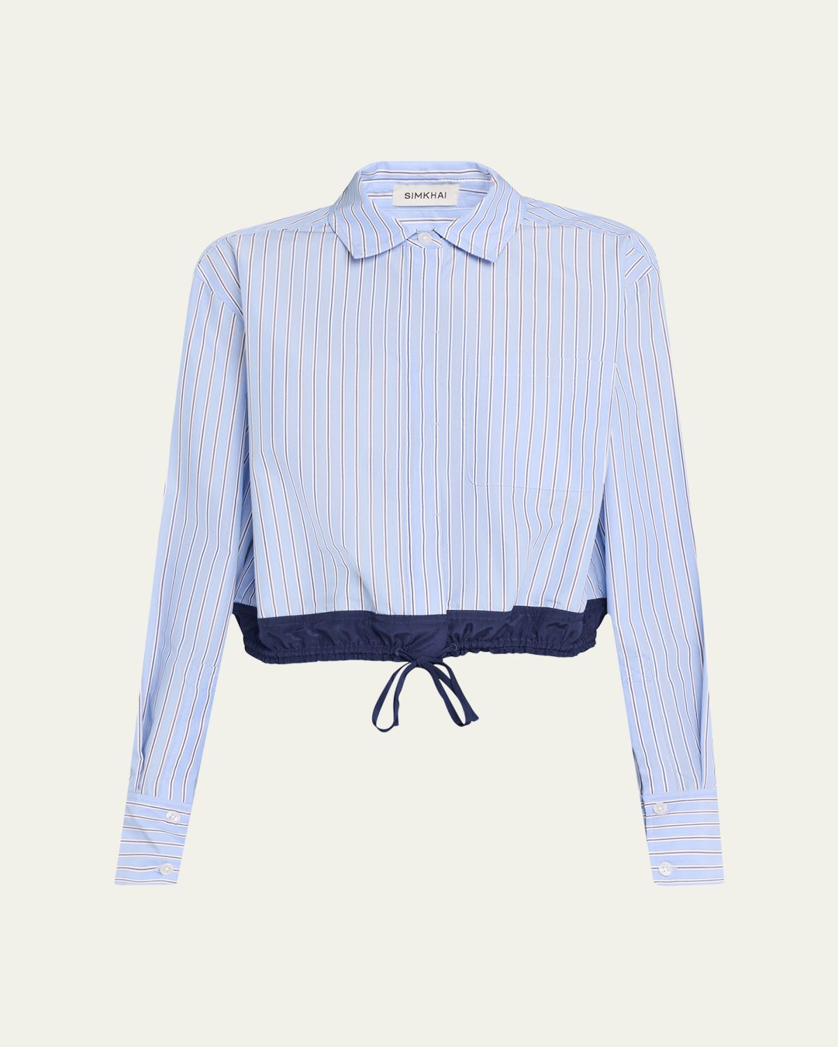 SIMKHAI Adryck Long-Sleeve Drawstring Shirt
