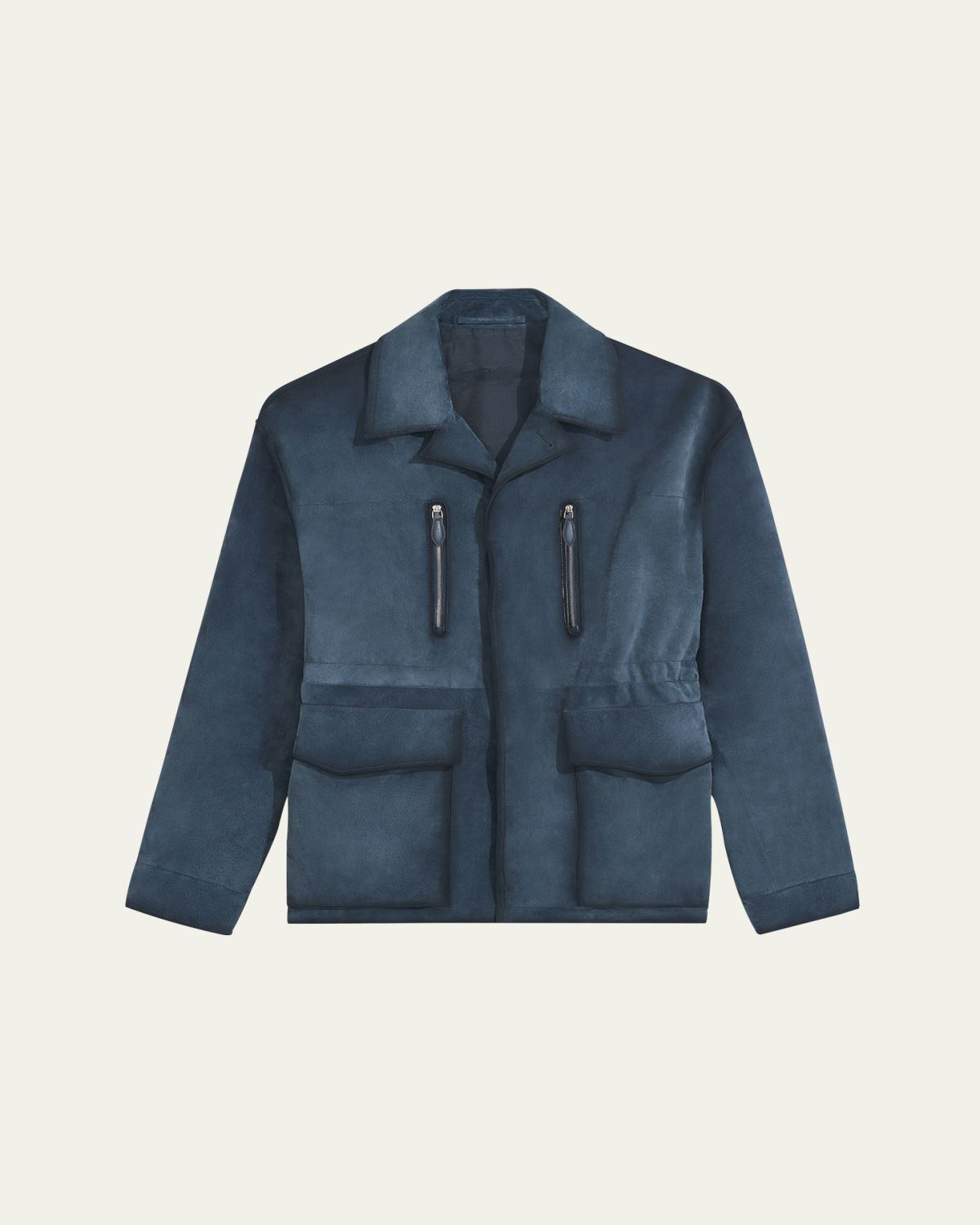 Berluti Men's Scritto-Undercollar Leather Jacket