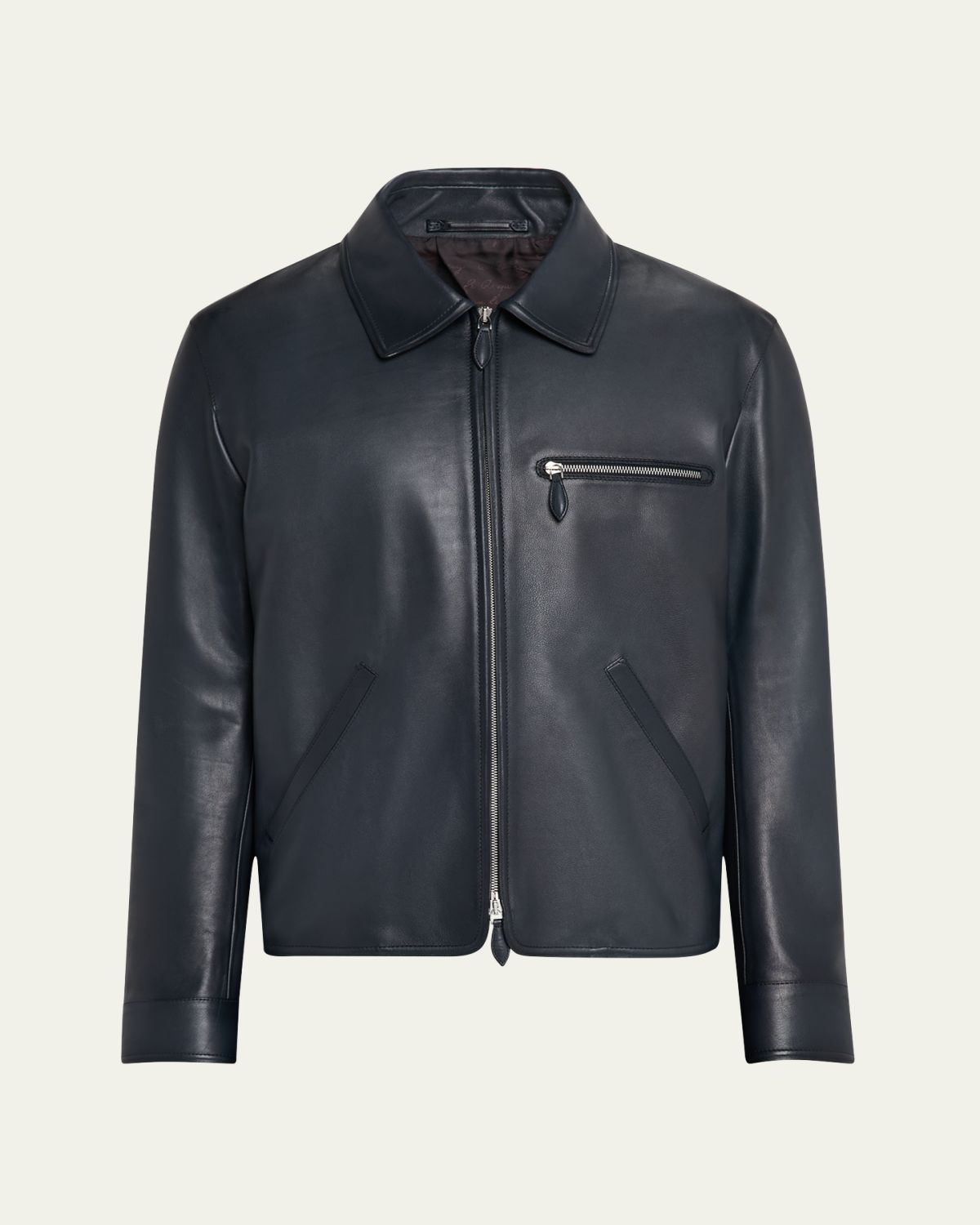 Berluti Men's Full-Zip Leather Jacket