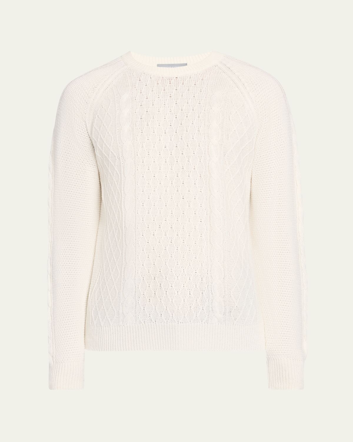Bergdorf Goodman Men's Aran Linen-Cashmere Sweater | Thumbnail 6