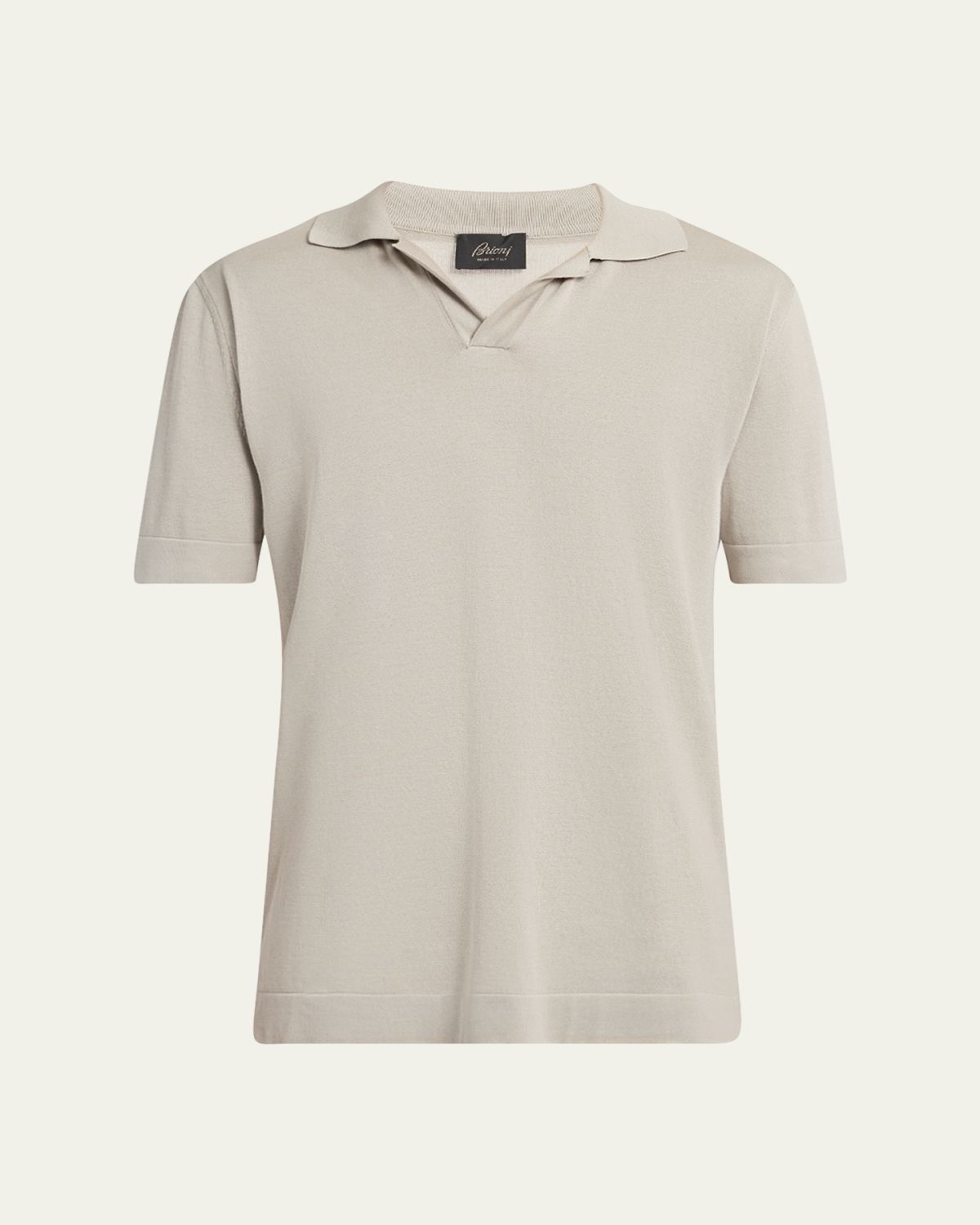 Brioni Men's Cotton-Silk Johnny Collar Polo Sweater | Thumbnail 6 Brioni Men's Cotton-Silk Johnny Collar Polo Sweater | Thumbnail 6