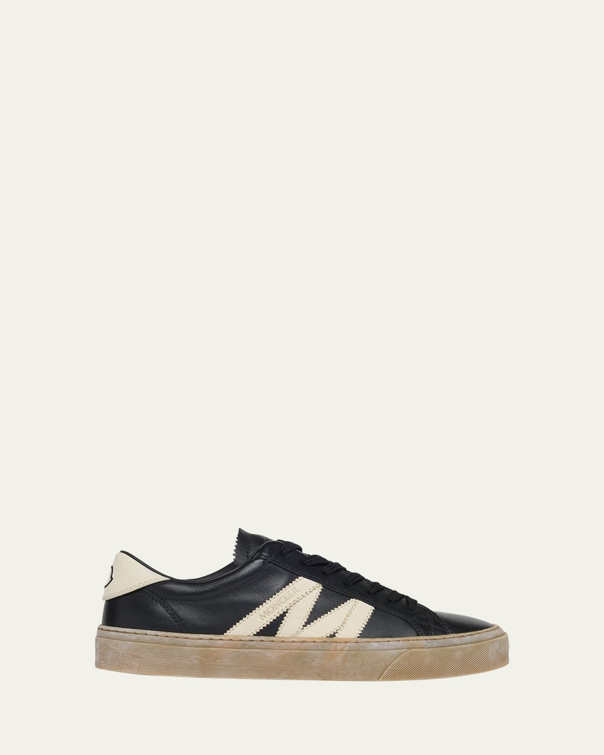 Moncler Men's Monaco2 Leather and Nubuck Low-Top Sneakers