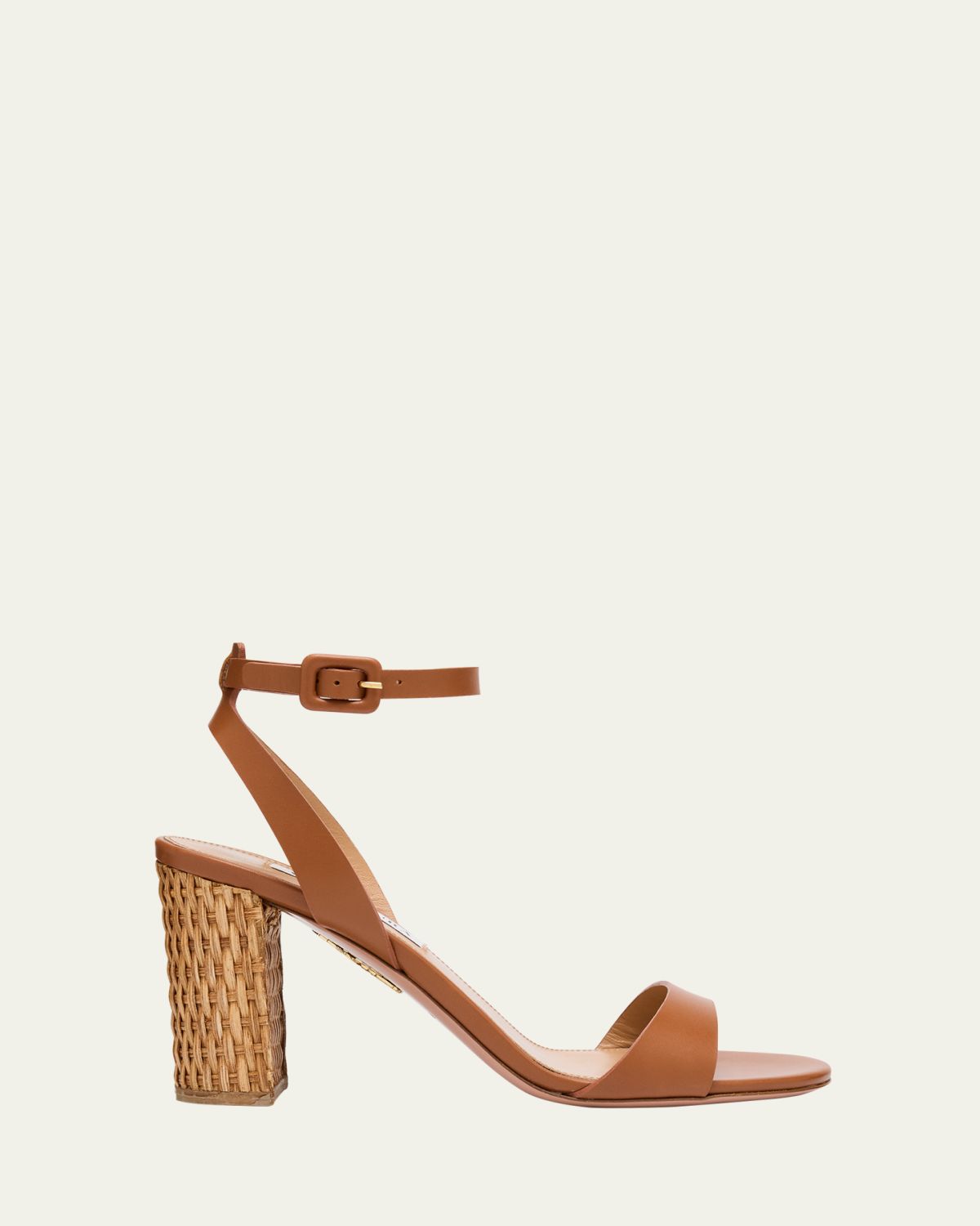 Aquazzura Sunseeker Leather Ankle-Strap Sandals