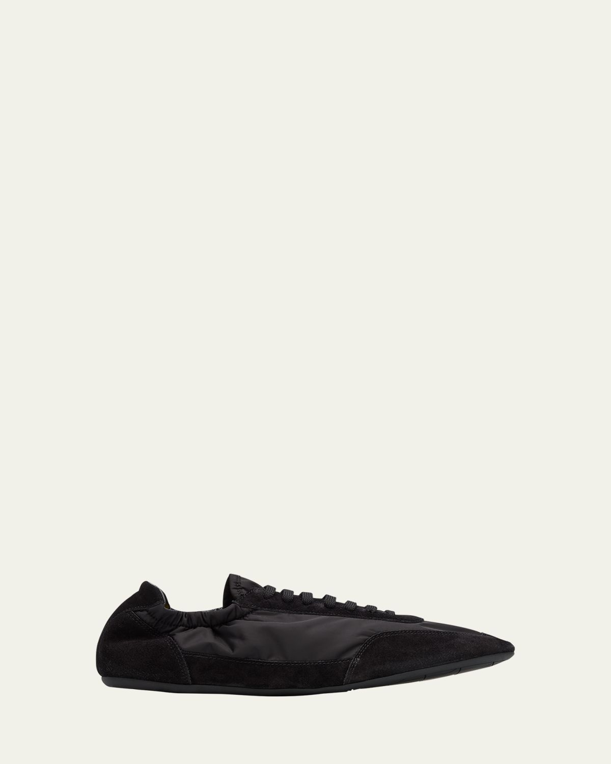 Prada Men's Collapse Nylon and Suede Low-Top Sneakers
