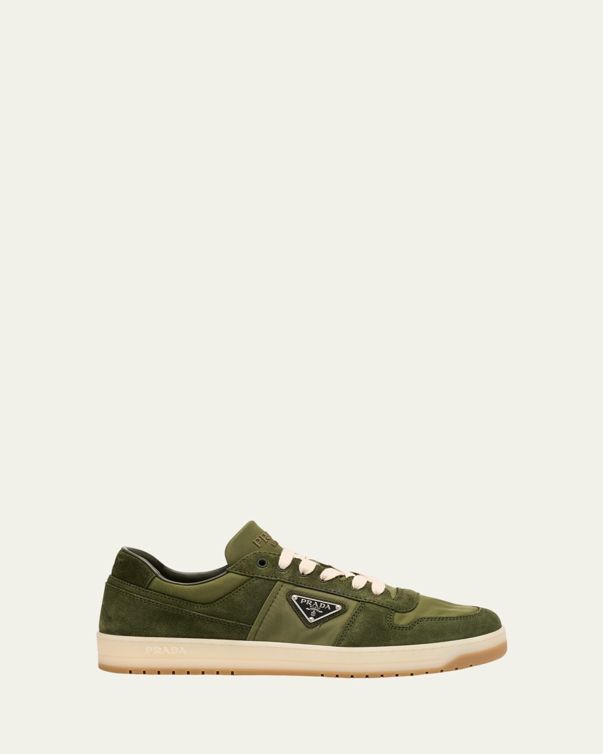 Prada Men's Downtown Nylon and Suede Low-Top Sneakers