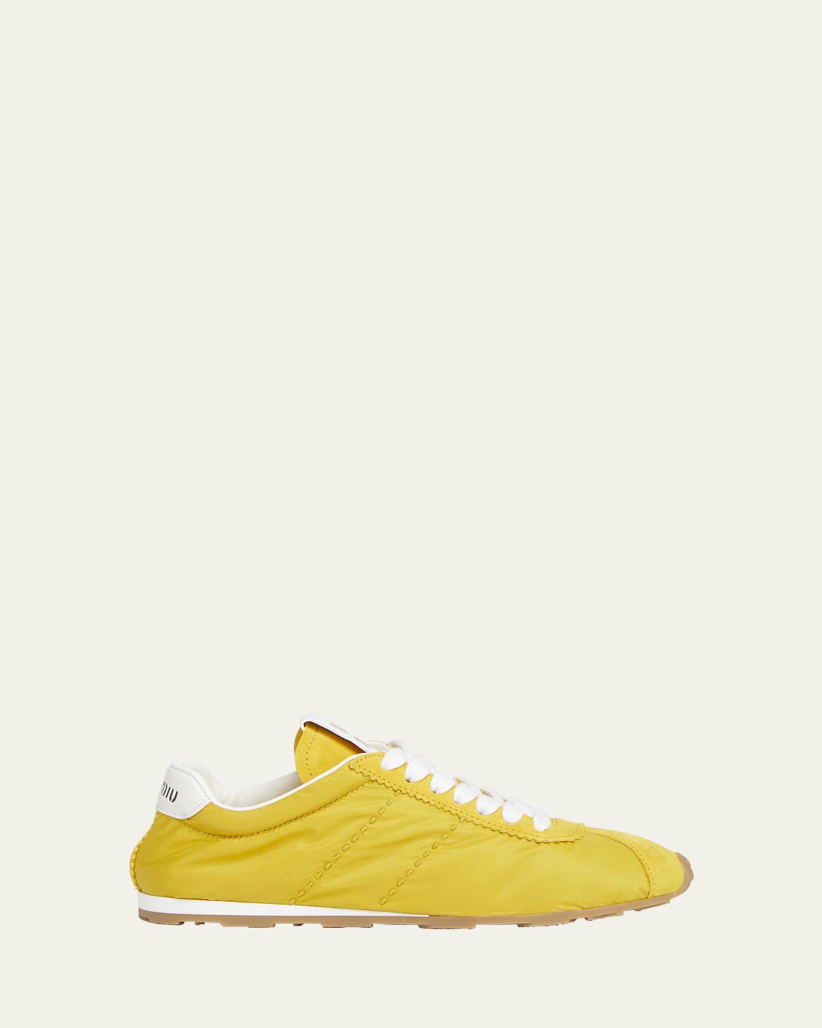 Miu Miu Low-Top Nylon & Suede Sneakers