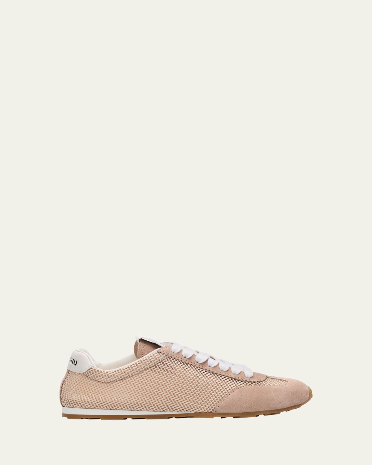 Miu Miu Low-Top Mesh Suede Sneakers