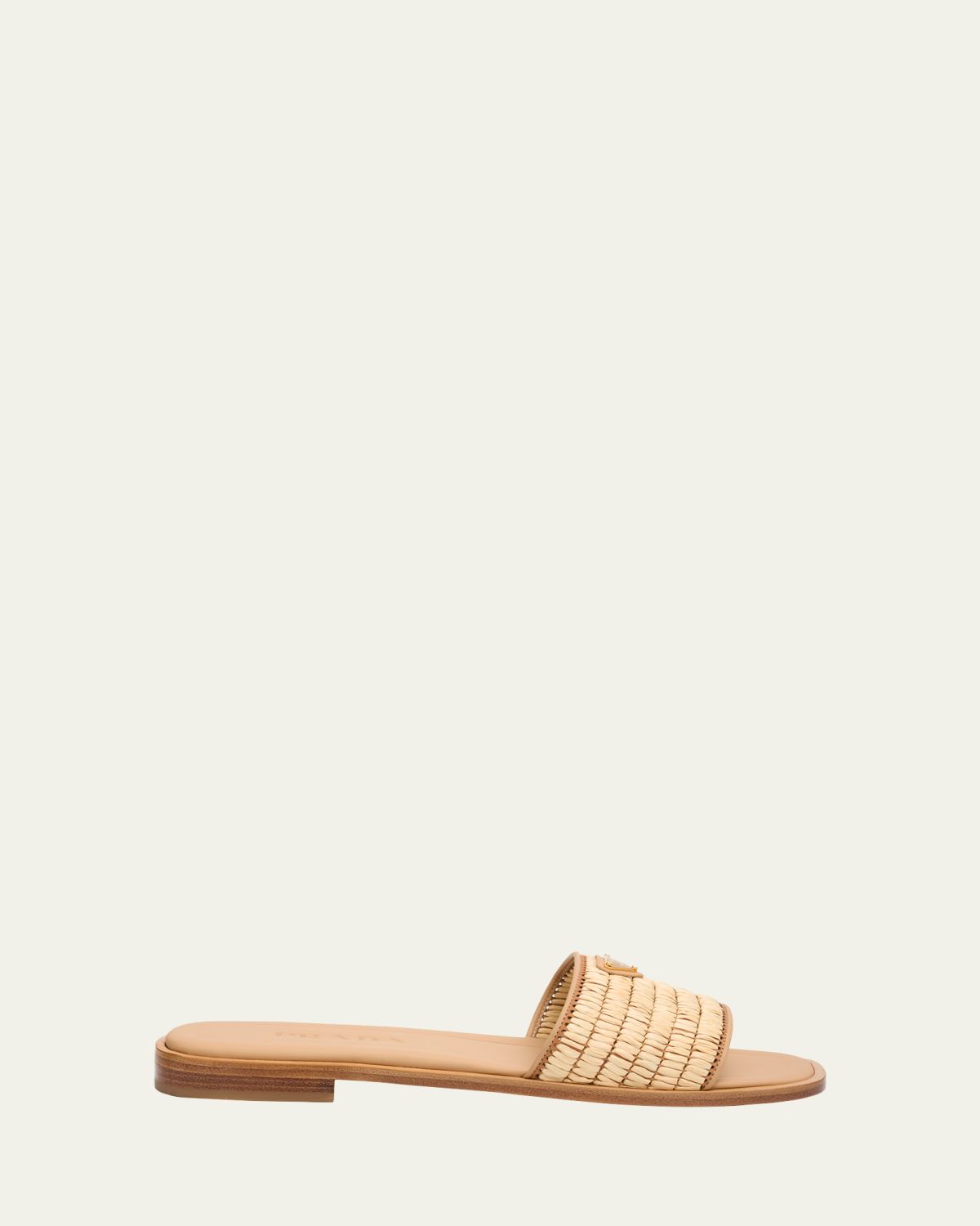 Prada Stuoia Raffia Easy Slide Sandals