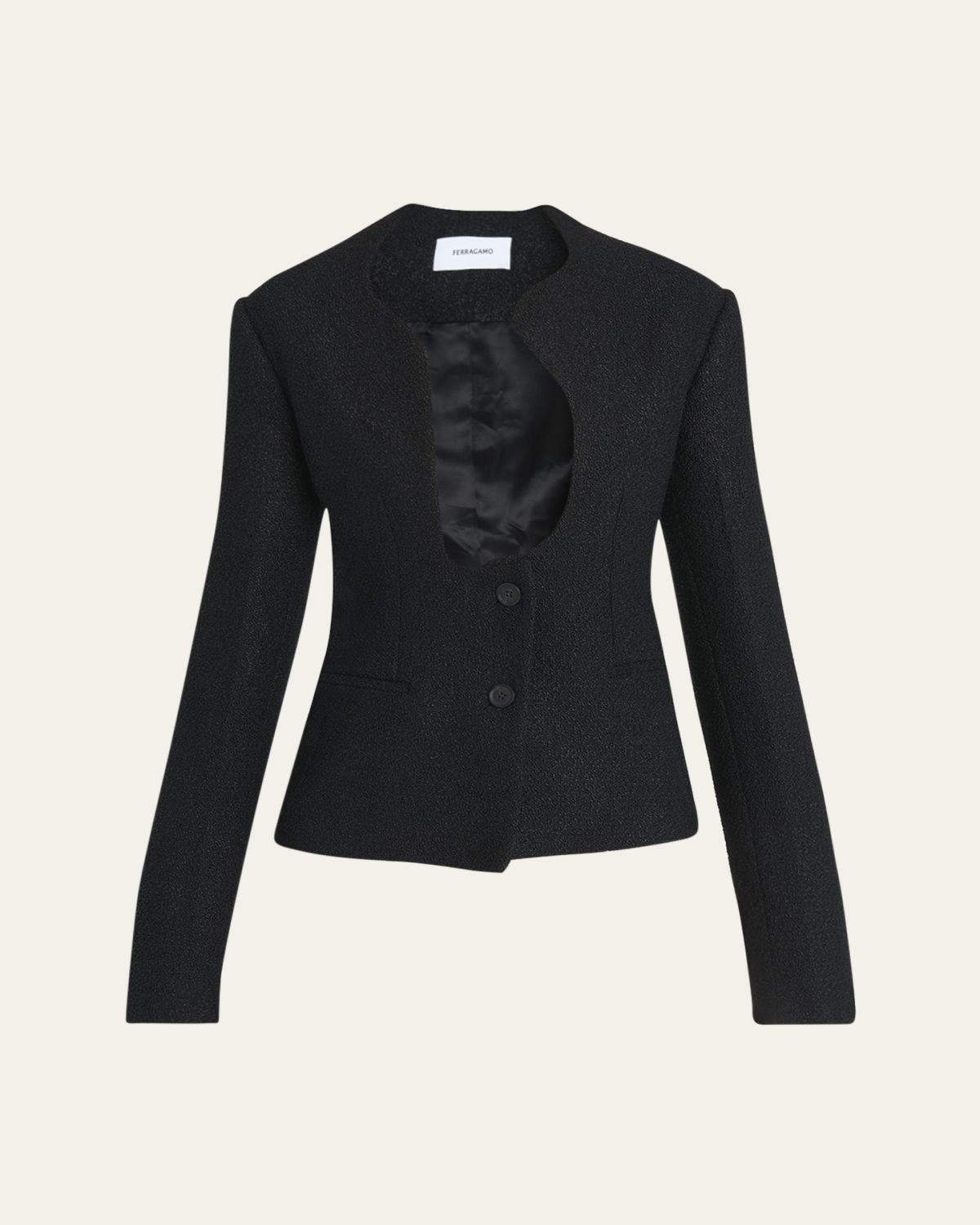 Ferragamo Two-Button Plunge Blazer