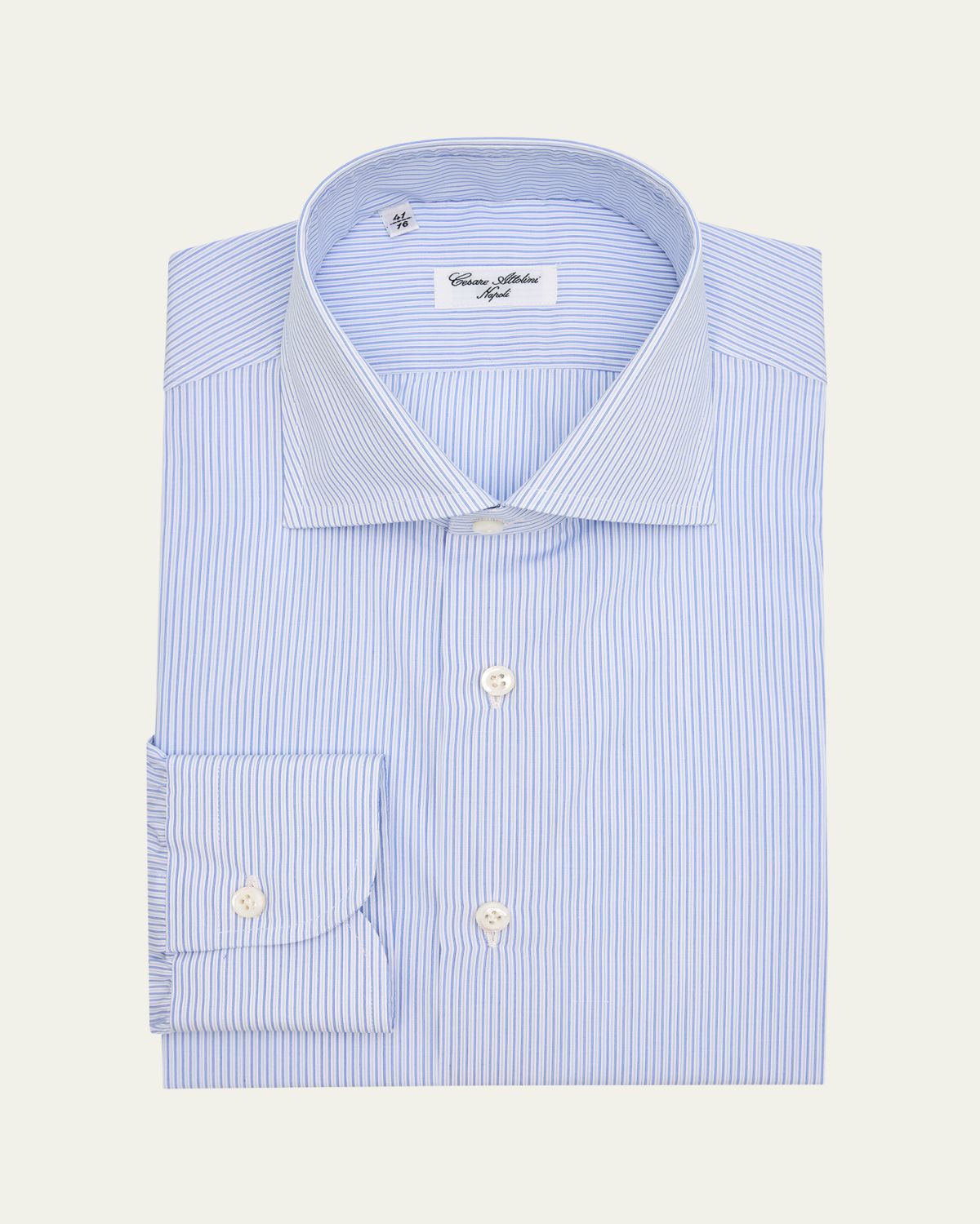 Cesare Attolini Men's Cotton Stripe Dress Shirt