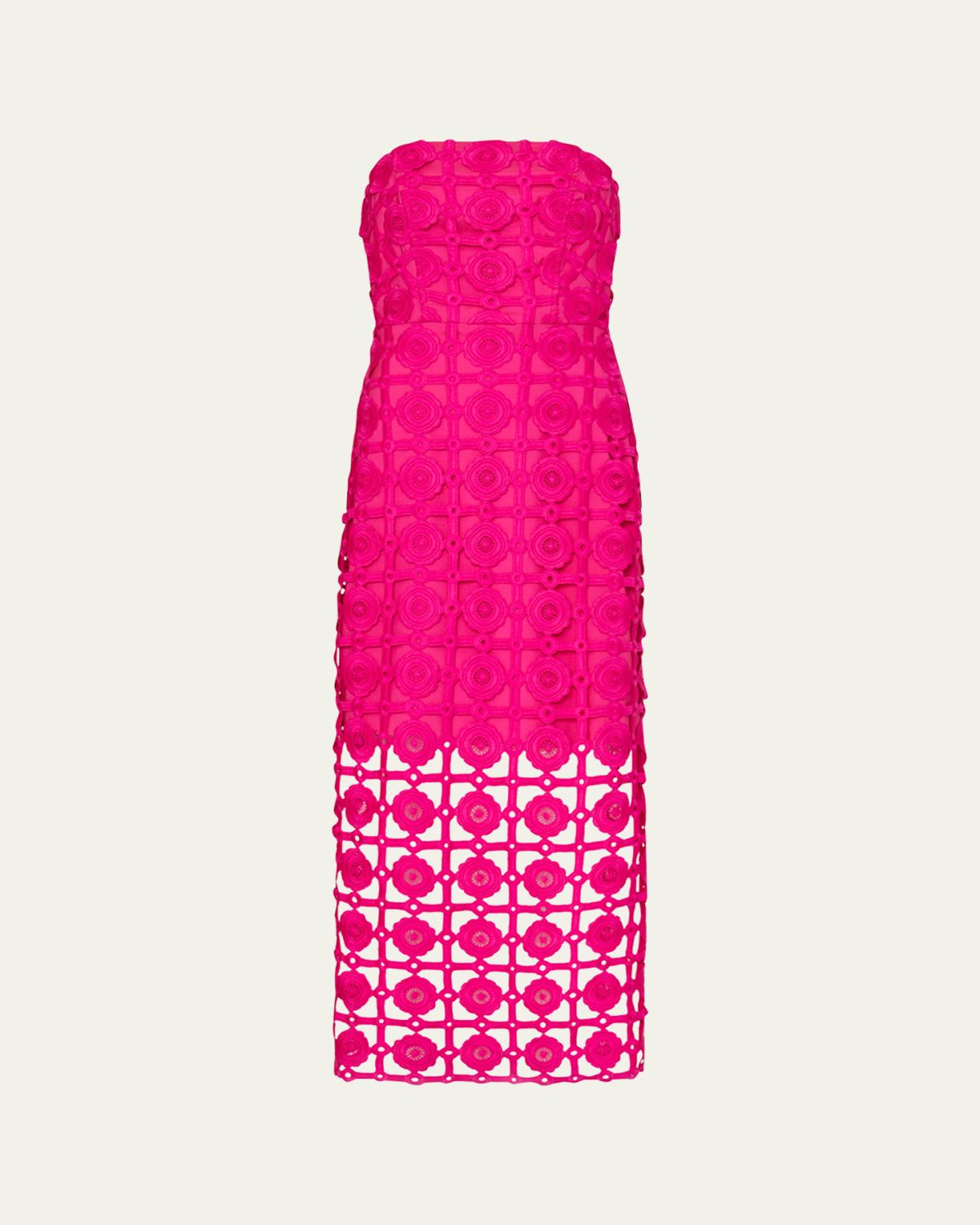 Milly Kait Strapless Tile Lace Midi Dress | Thumbnail 4