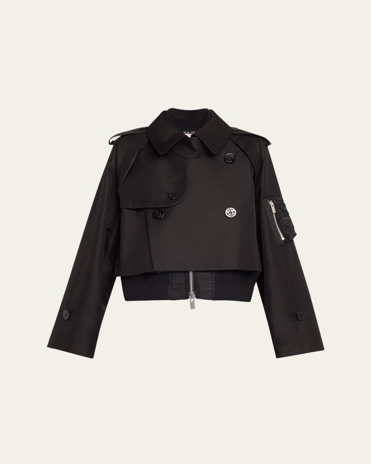 SACAI Hybrid Crop Trench Blouson Jacket