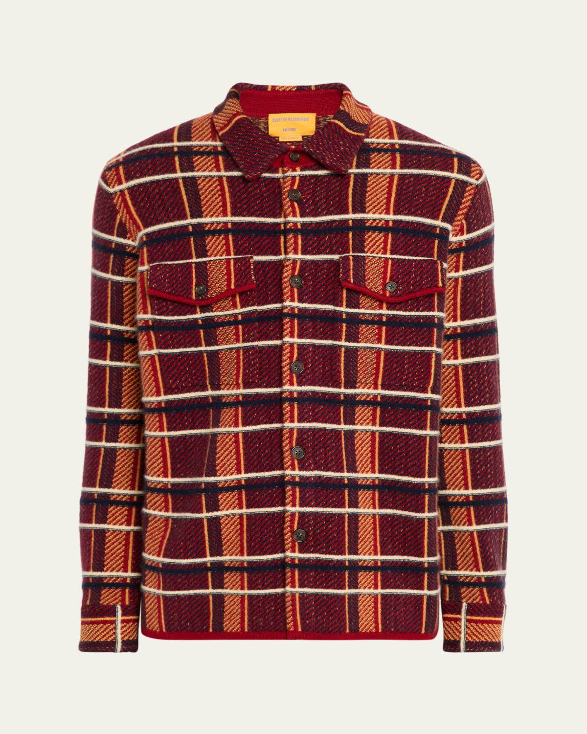 Guest in Residence Men's Windowpane Cashmere Work Shirt