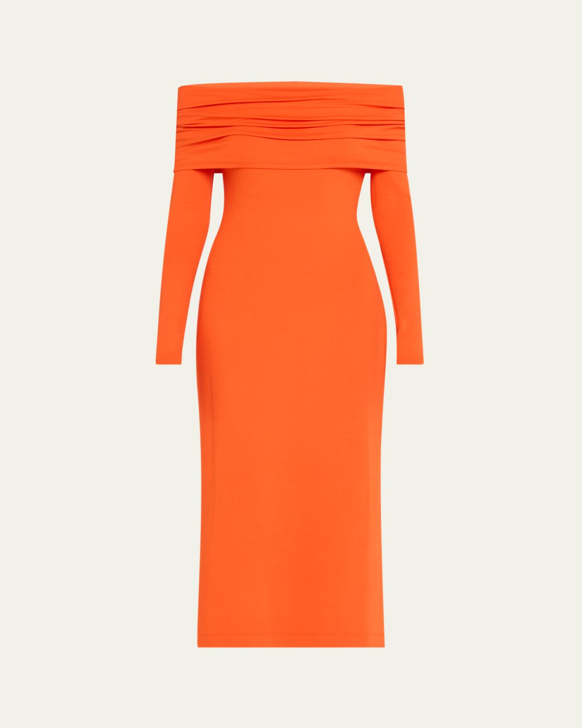 Ralph Lauren Collection Off-Shoulder Long Sleeve Dress