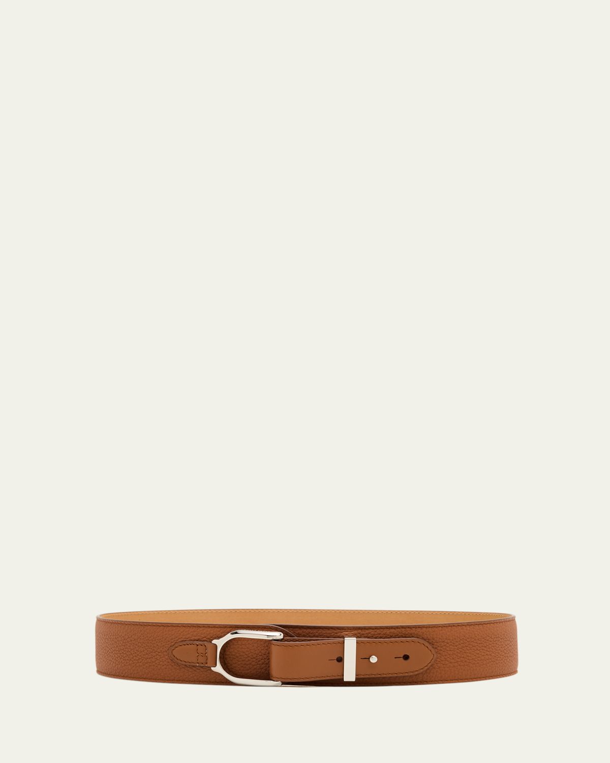 Ralph Lauren Collection Welington Pebbled Leather Turnback Belt