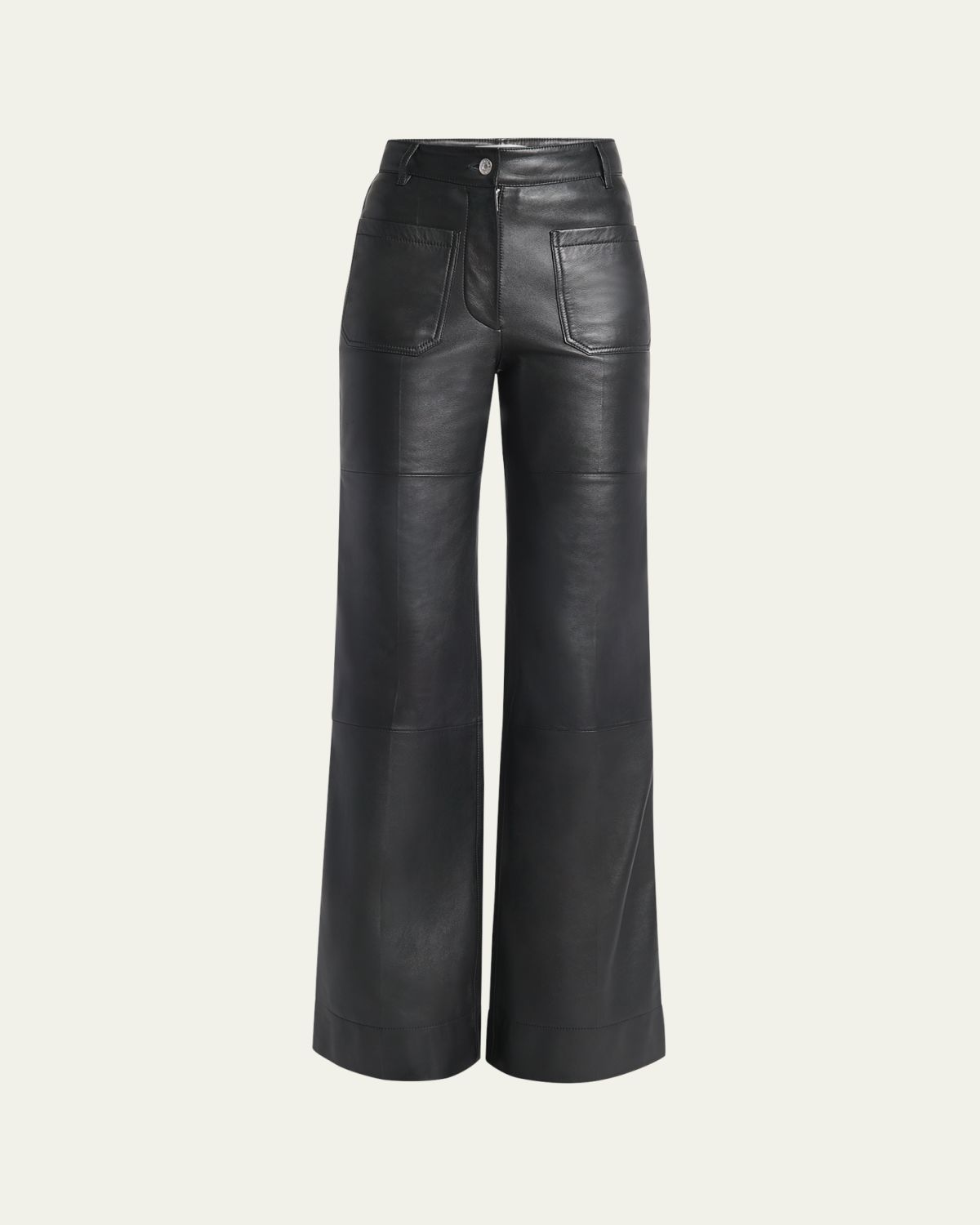 Victoria Beckham Alina Flared Leather Trousers