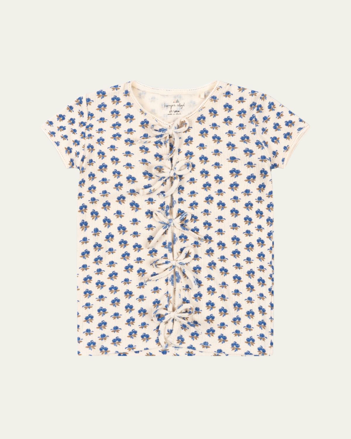 Konges Slojd Girl's Mulli Floral-Print Bow Shirt, Size 2-10