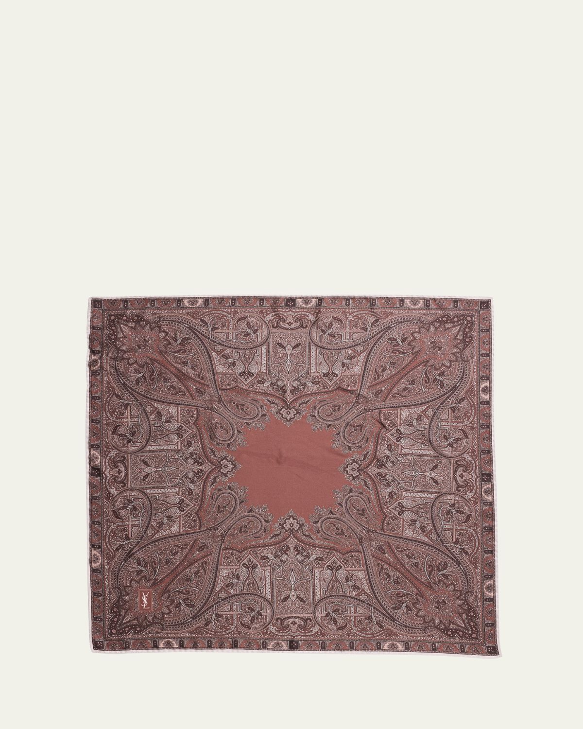 Saint Laurent Vintage Paisley Silk Twill Scarf