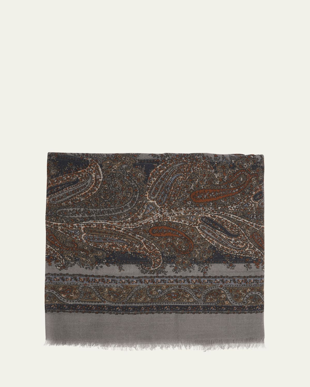 Saint Laurent Geometric Paisley Cashmere Scarf