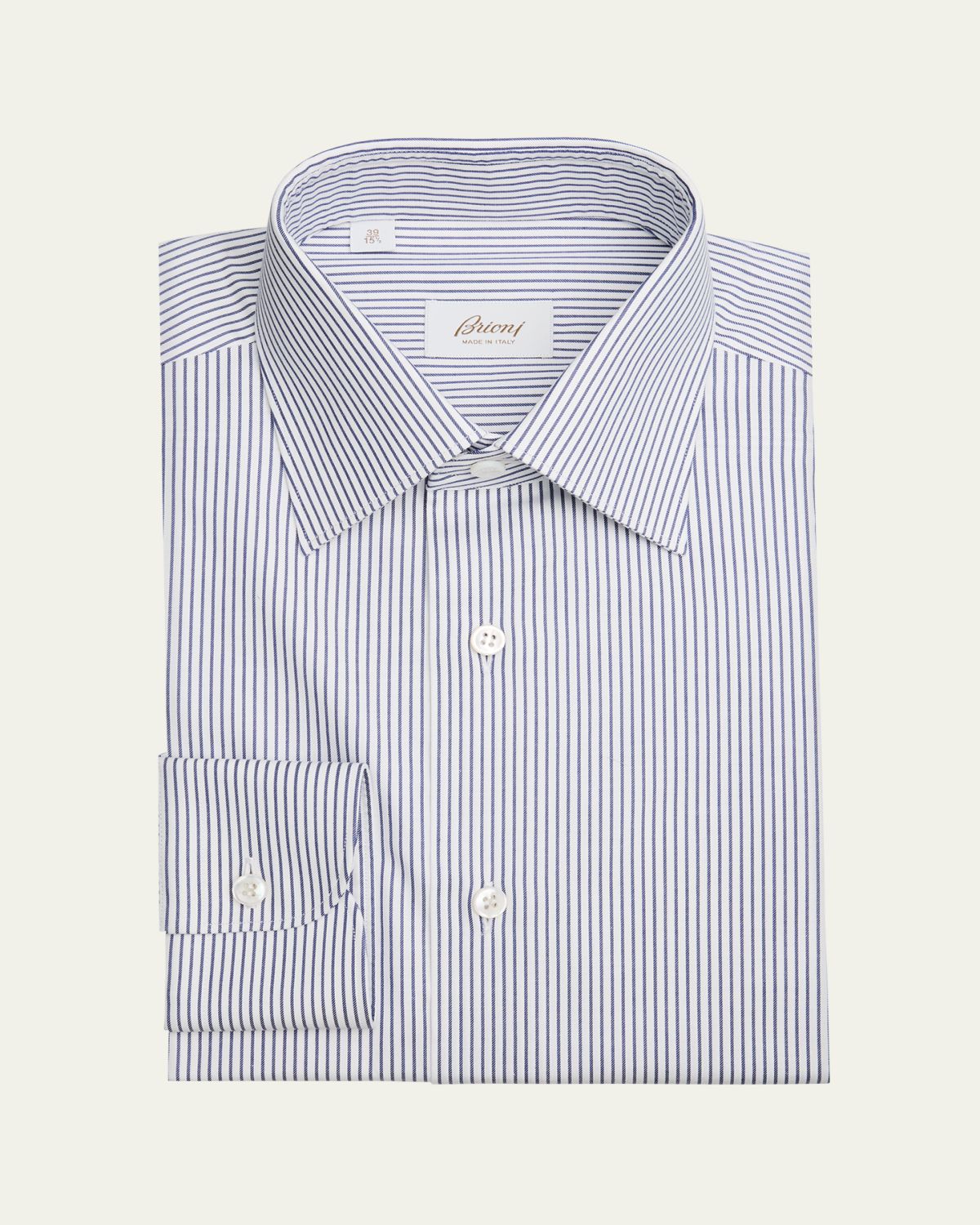 Brioni Men's Cotton Stripe Dress Shirt