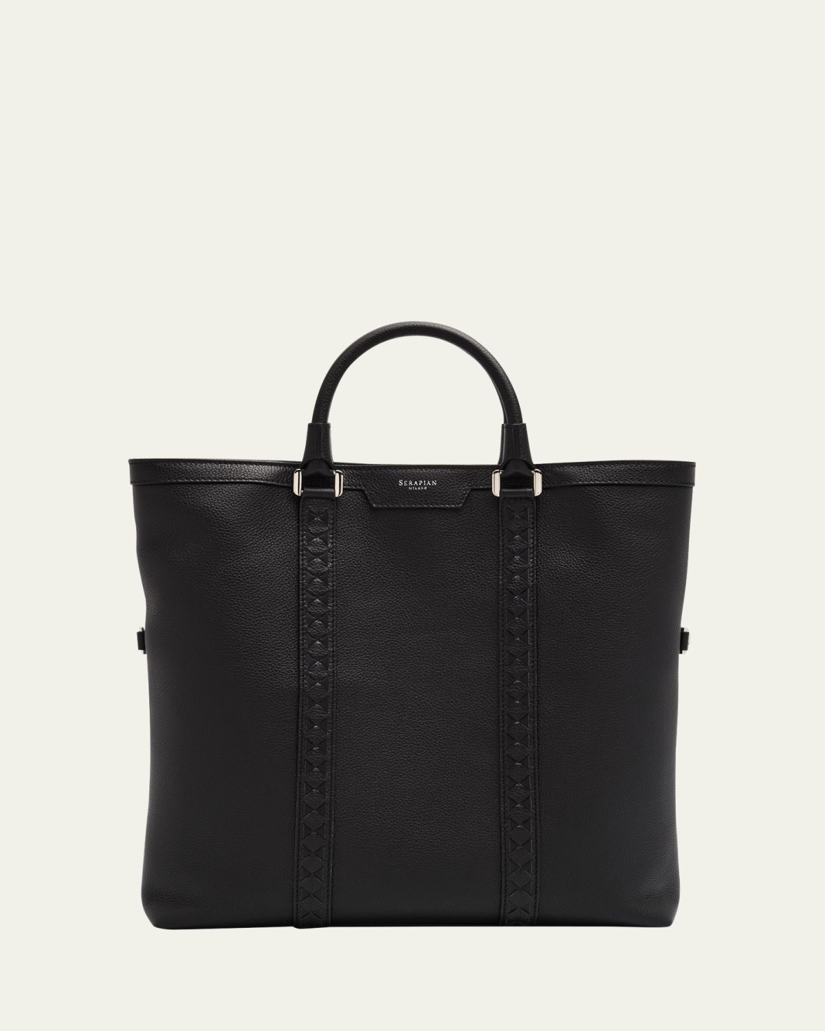 Serapian Men's Cachemire Leather Foldable Tote Bag
